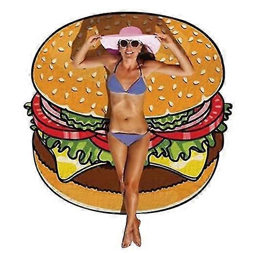 Round Burger Design Beach Mat