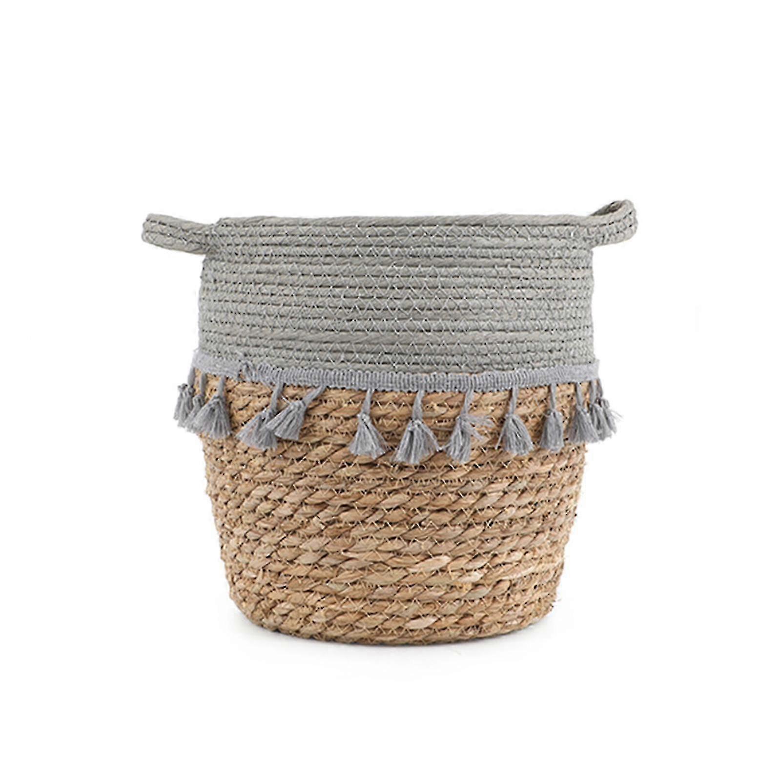 Tassel Woven Basket for Laundry or Planter Use 2025