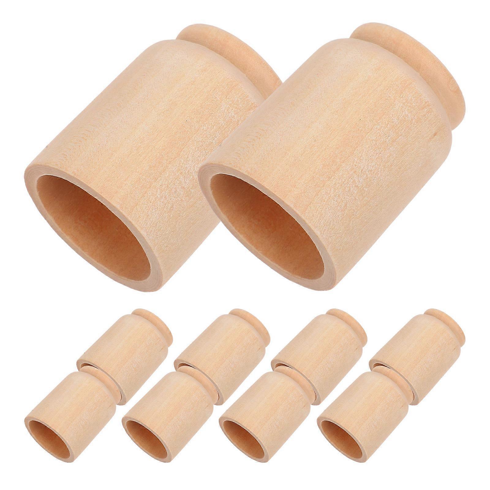 10Pcs Easter Egg Display Table Cup for Storage Wooden Light Yellow Stand