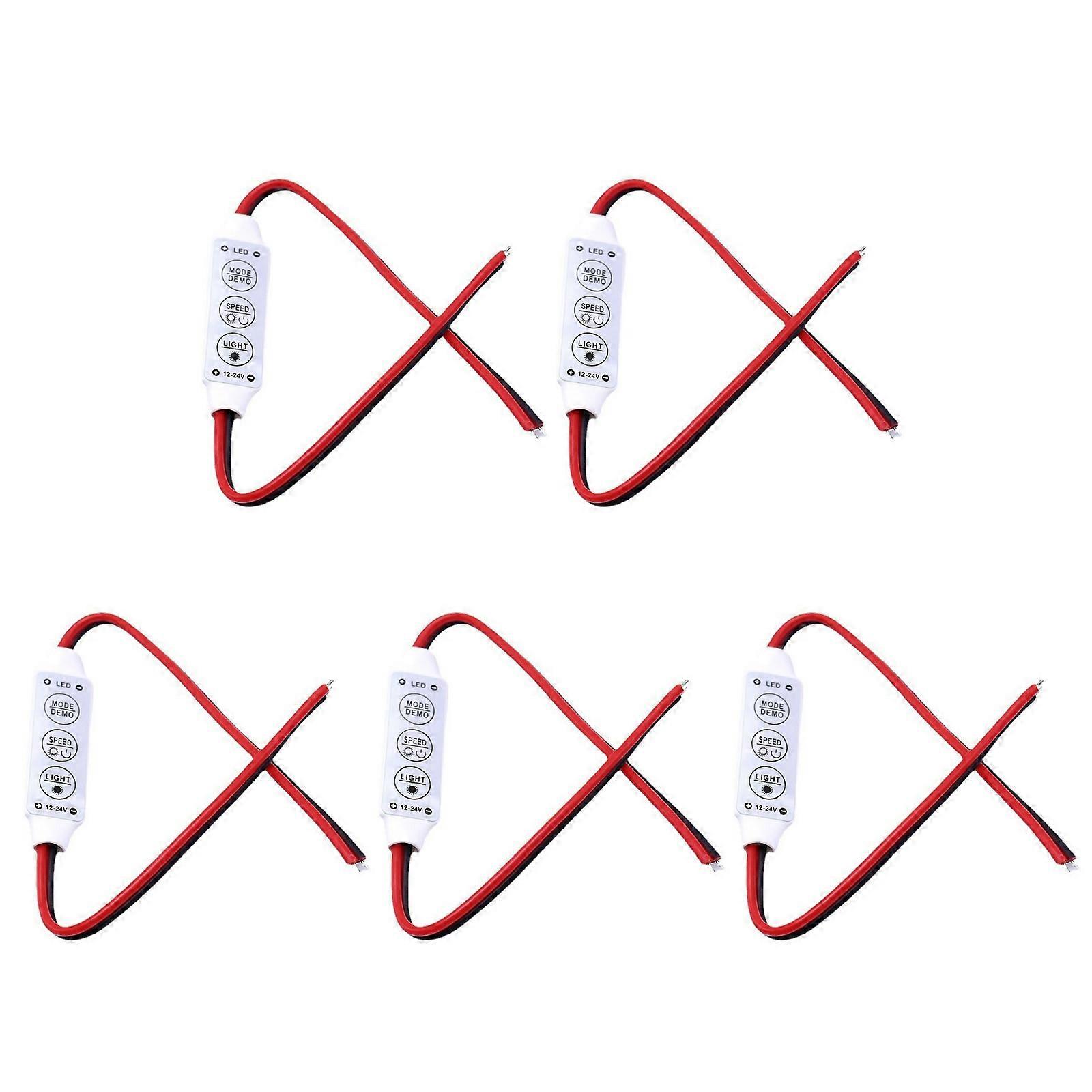 Small 3 Button Dimmer 8 Adjustable Brightness Levels Easy Installation for LED Strips and Spotlights Multicolor