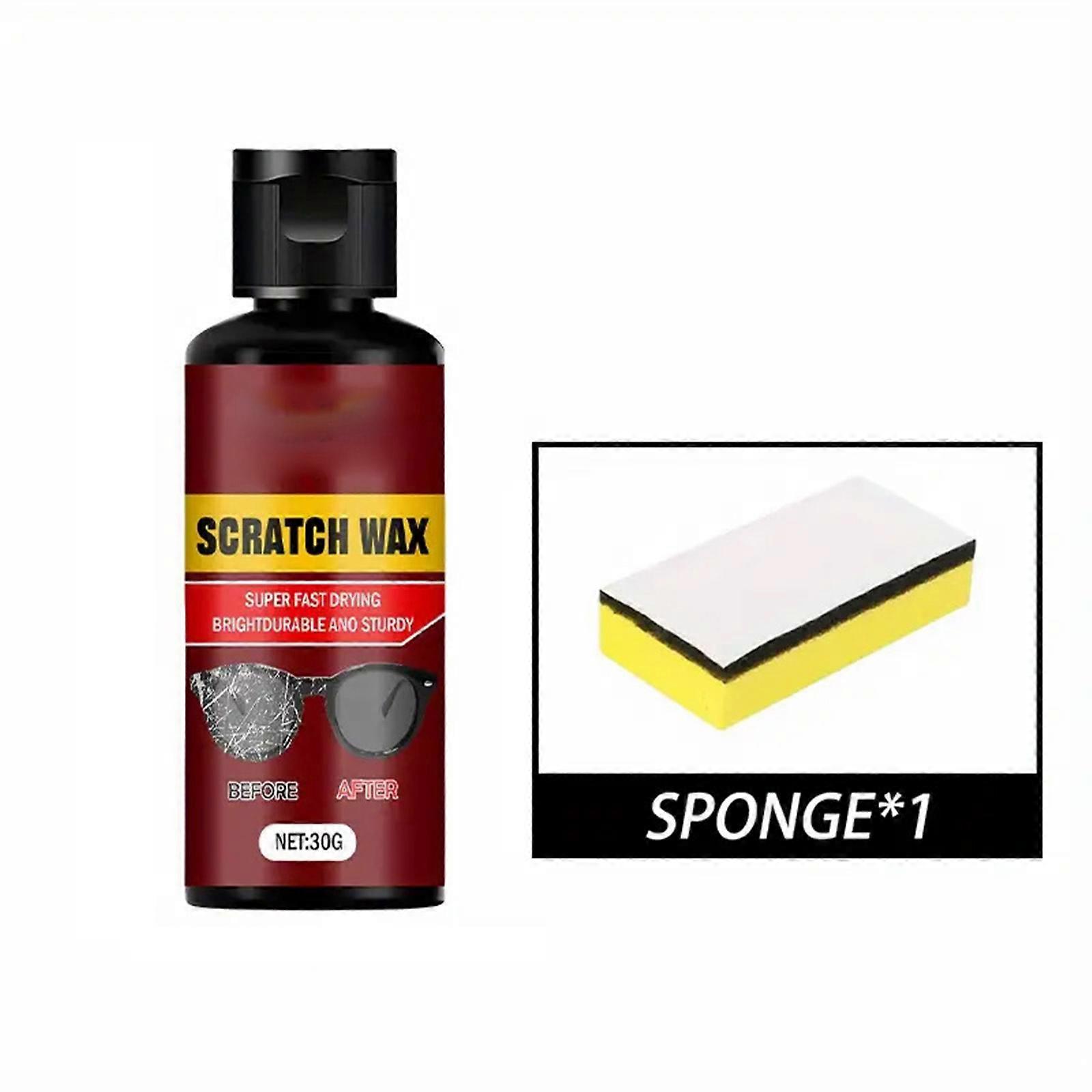 30g Auto Scratch Polishing Wax with Sponge Car Window Windshield Scratch Remover Car Maintenance Scratch Repairing Paste Multicolor