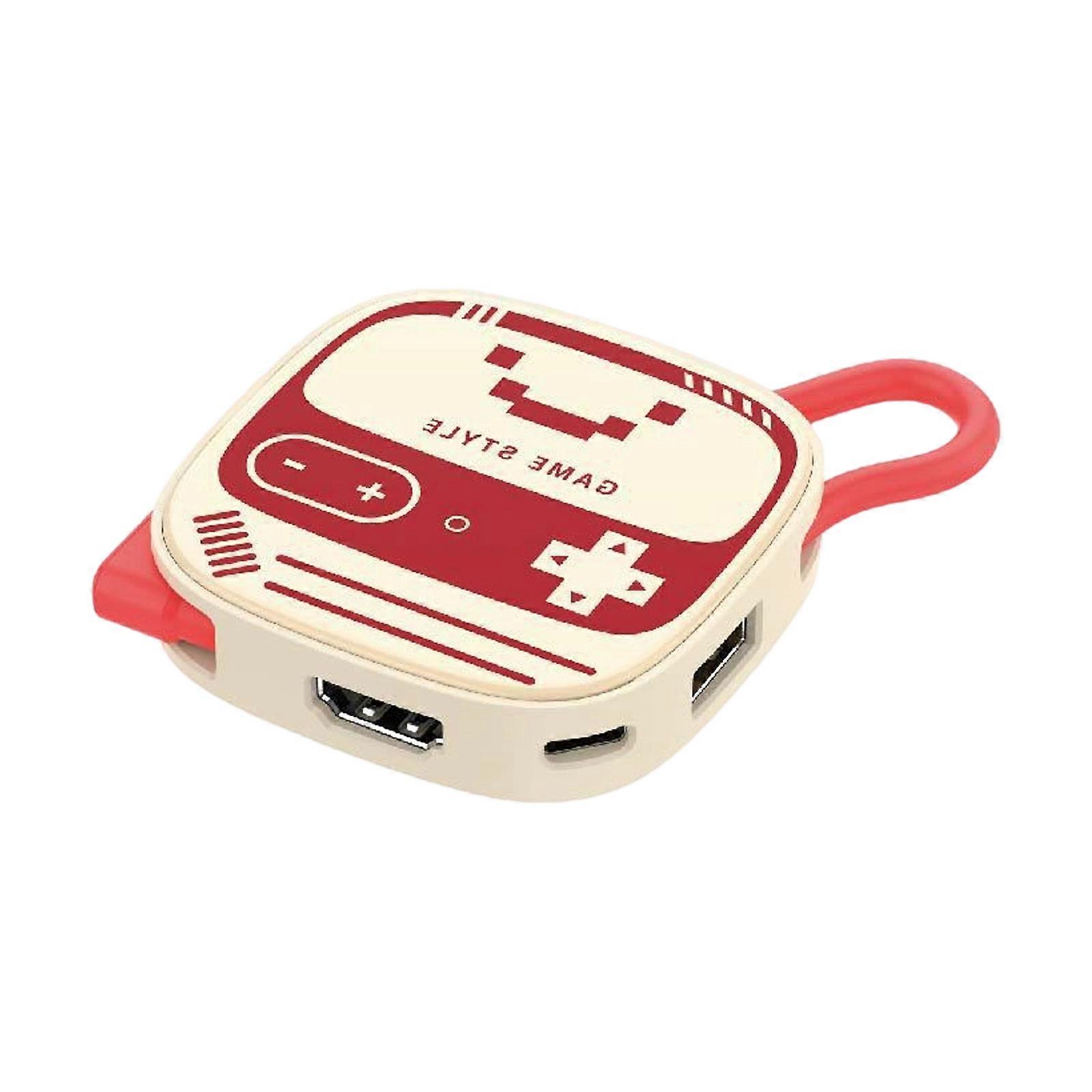 Multiple Interfaces Converters for NS 2 Video 4K Resolution Transmission and Travel Friendly Charging Supports  Red and white