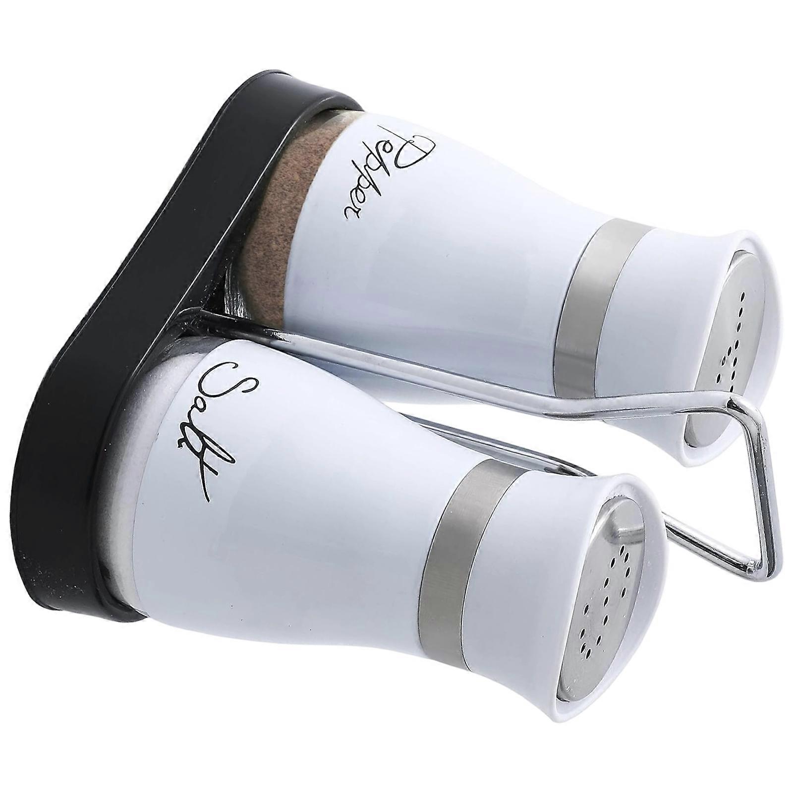 Multipurpose Salt Peppers Shaker Pair With Identification Marks And Waterproof Design For Home Restaurant Use  White