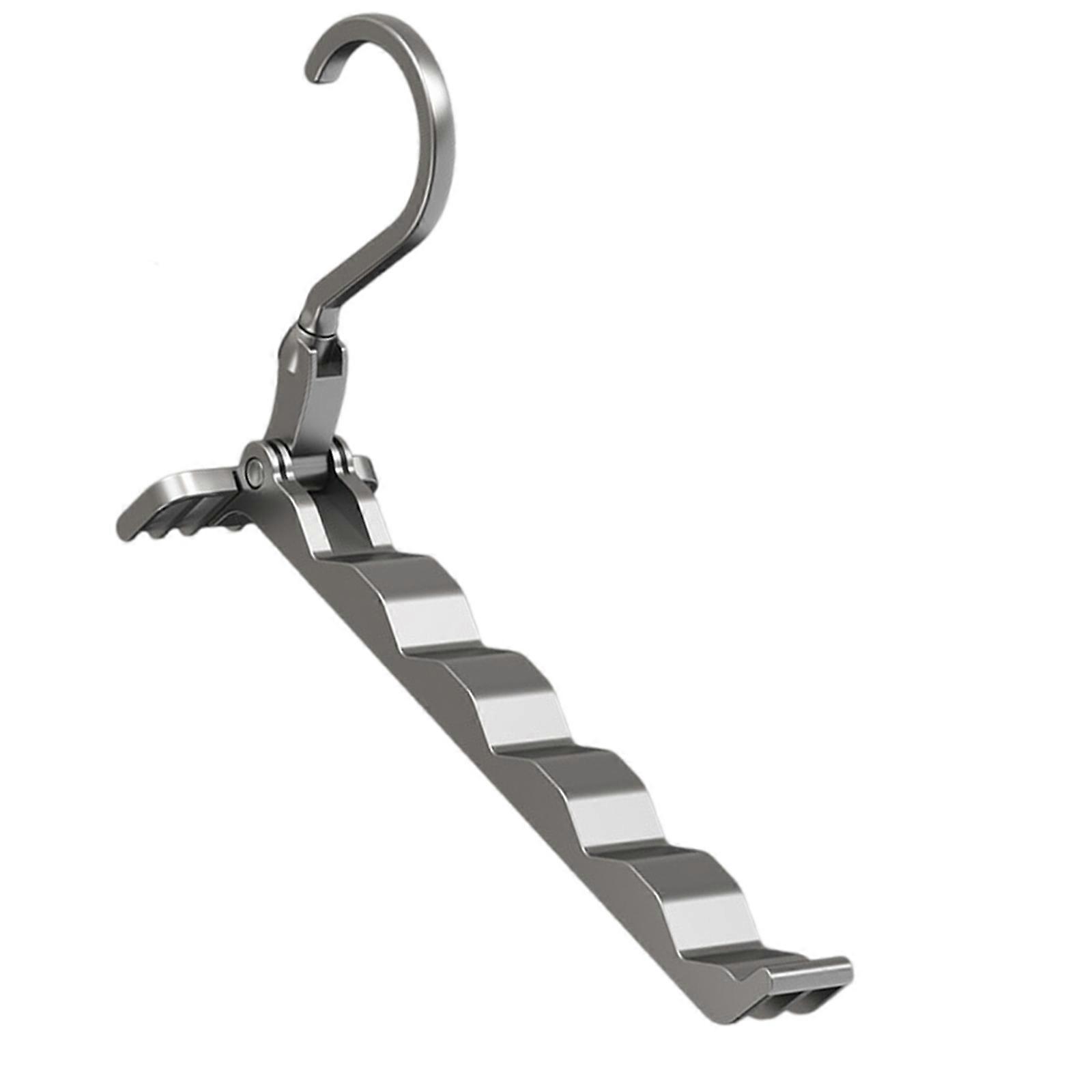 Foldable Clothes Drying Rack with 5 Travel Hangers Space Saving Rustproof Plastic for Home and Travel Daily Use  Gun grey