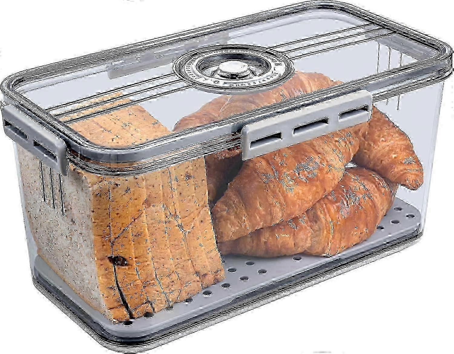 Bread Box,Bread Bins For Kitchen,Bread Storage,Grey Bread Bin,Bread Storage Containers,Bread Container,Corner Bread Bin (Grey)