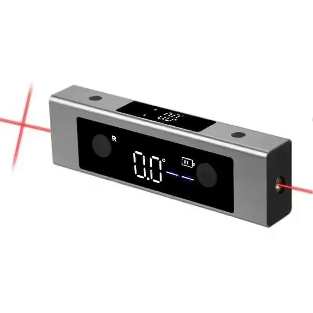 2 in 1 Laser Level Ruler Type-C Double Laser Angle Ruler Protractor Digital Inclinometer Measure Tool Protractor