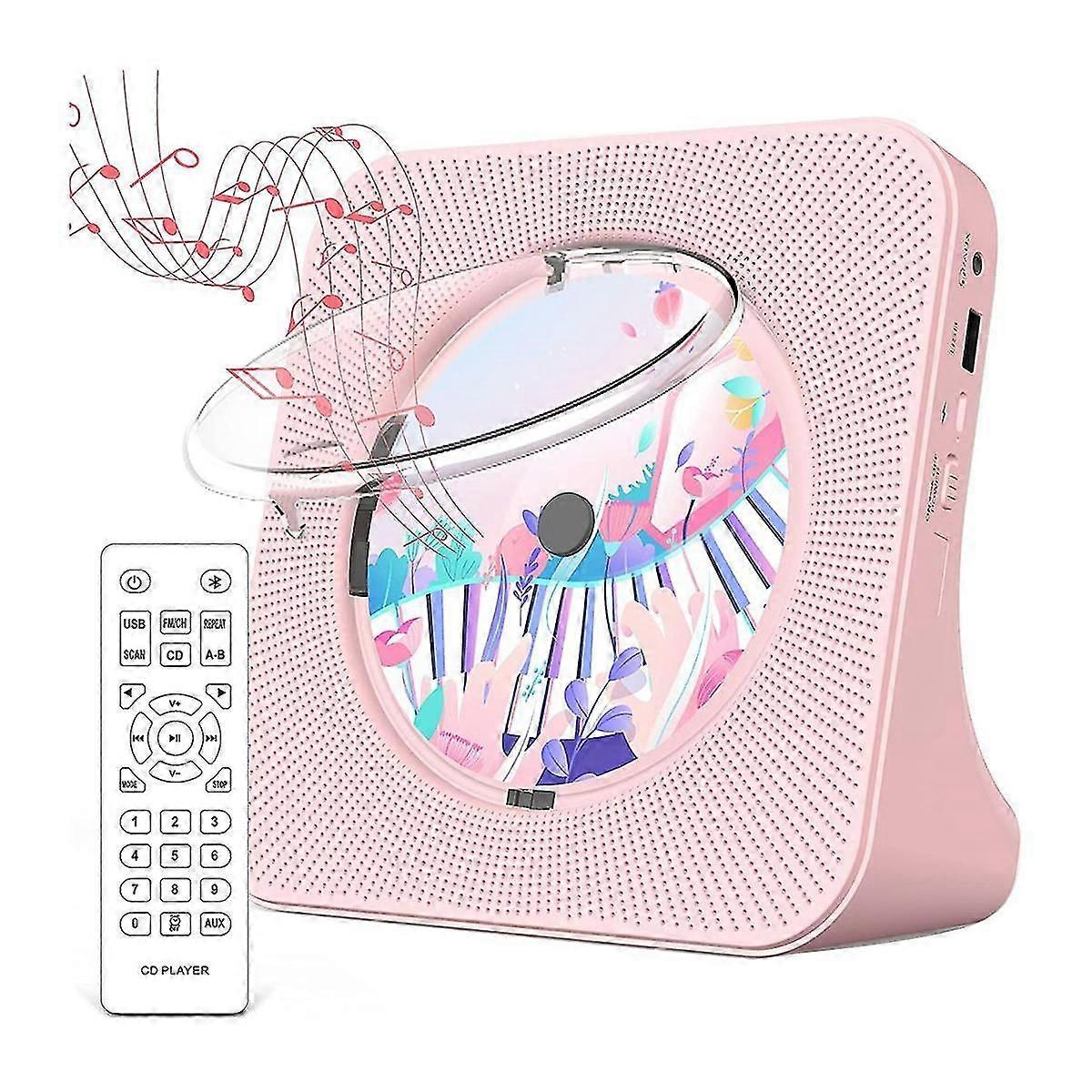 Portable Bluetooth 5.0 Cd Player, Hifi Sound Speaker, Rechargeable Cd Music Player With Remote Control For Home-eu Plug