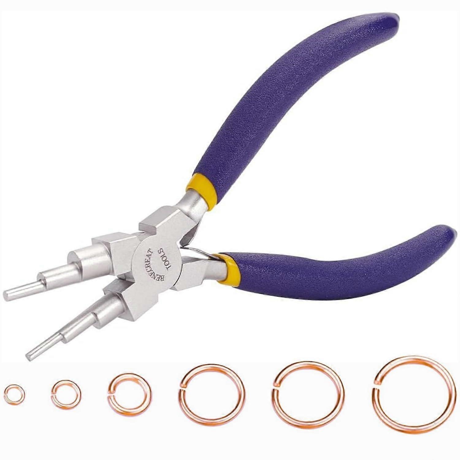 6 in 1 Jewelry Making Pliers with Anti‑Slip Handle, Wire Looping and Bending Tool for 3‑10mm Bails, Hooks and Jump Rings