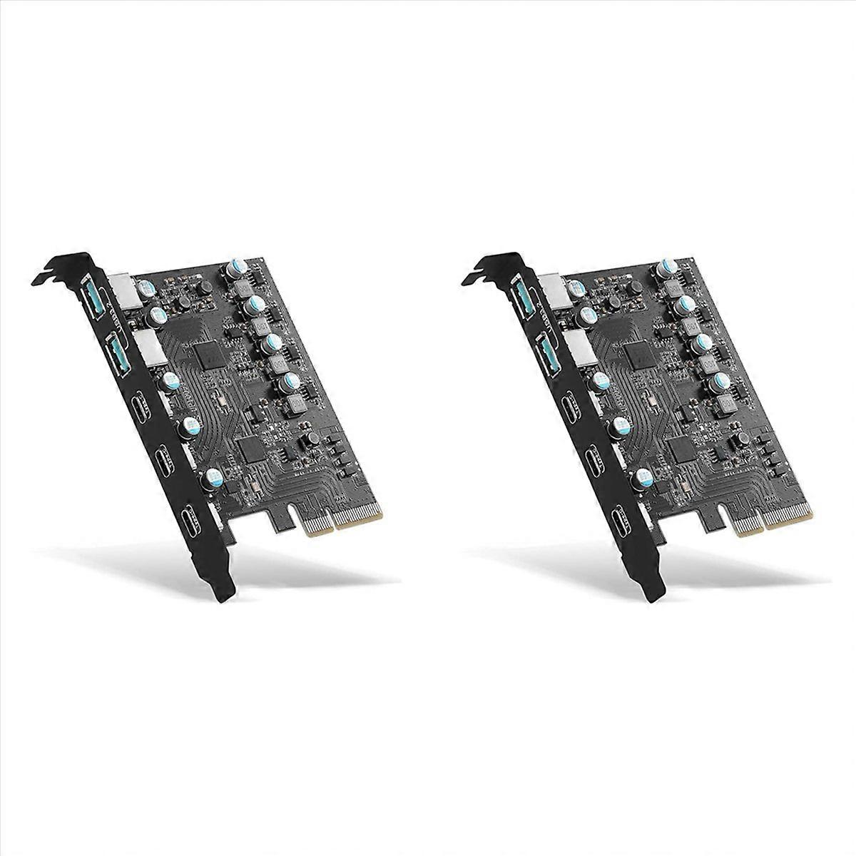2X PCIe to USB 3.2 Gen 2 Adapter Card PCI Express Expansion Card PCI-E Add-on Cards Riser for PC 10/