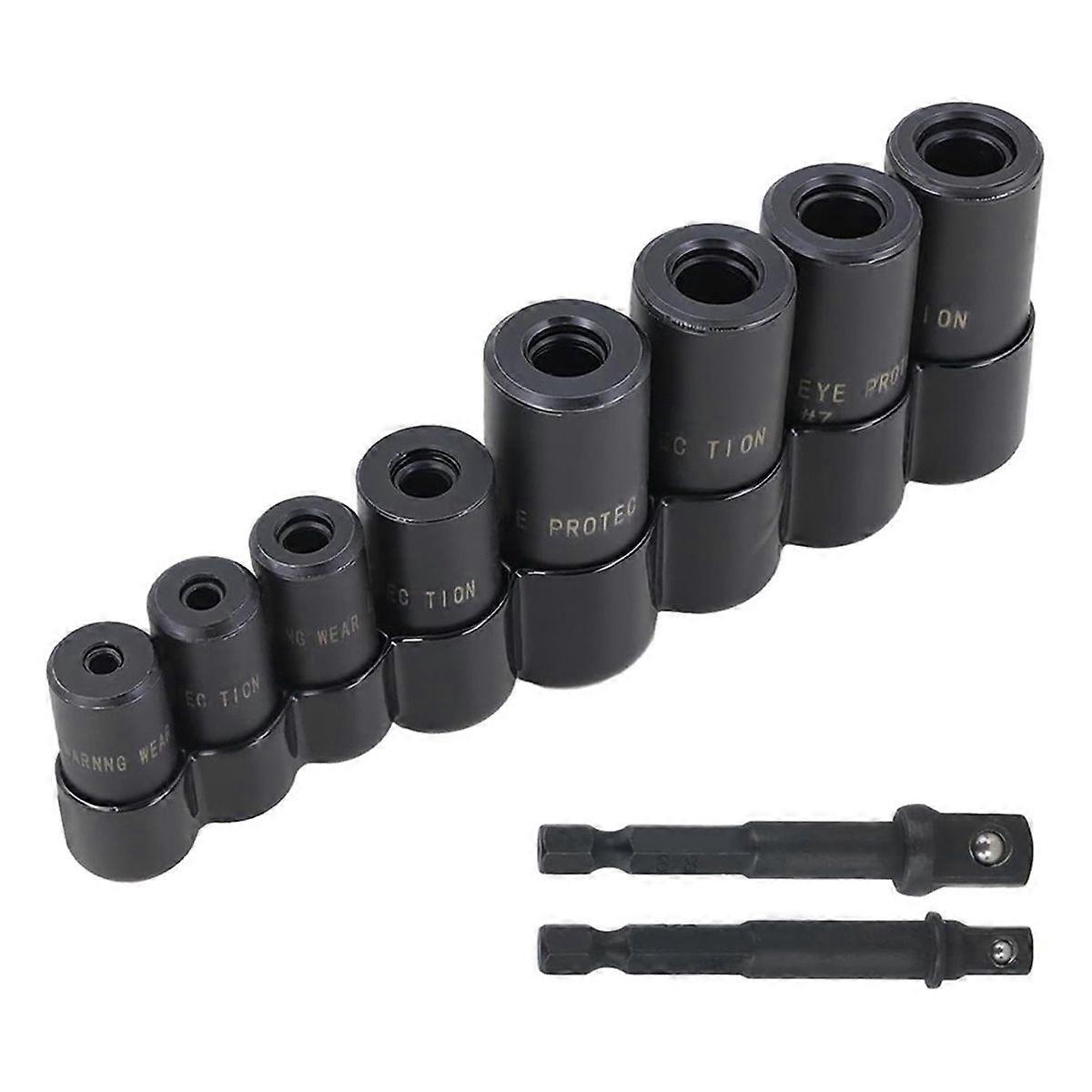70500 Tap Socket Set 8 Pcs Use with 1/4" & 3/8" Drive, Fit Standard Tap (1/2" & 1/8" NPT, Up to 12mm Metric)