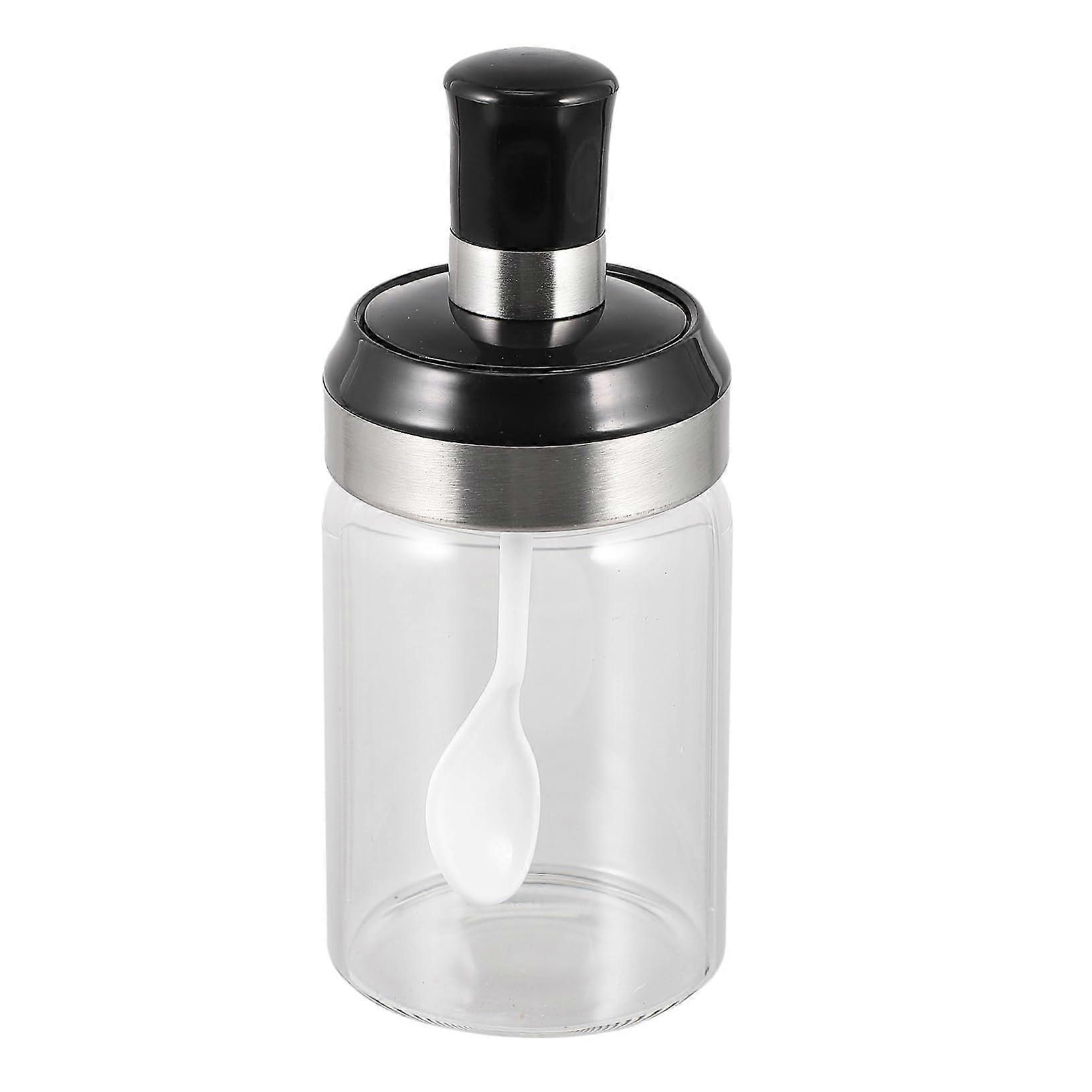 Spice Jar Set with Airtight Seal Lids and Spoons, Oil and Vinegar Dispenser Bottles for Kitchen