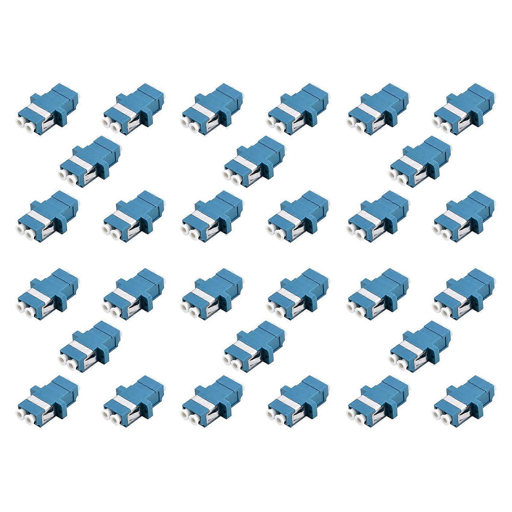 LC Fiber Optic Adapter - LC to LC Duplex Singlemode Coupler - 30 Pack - Blue