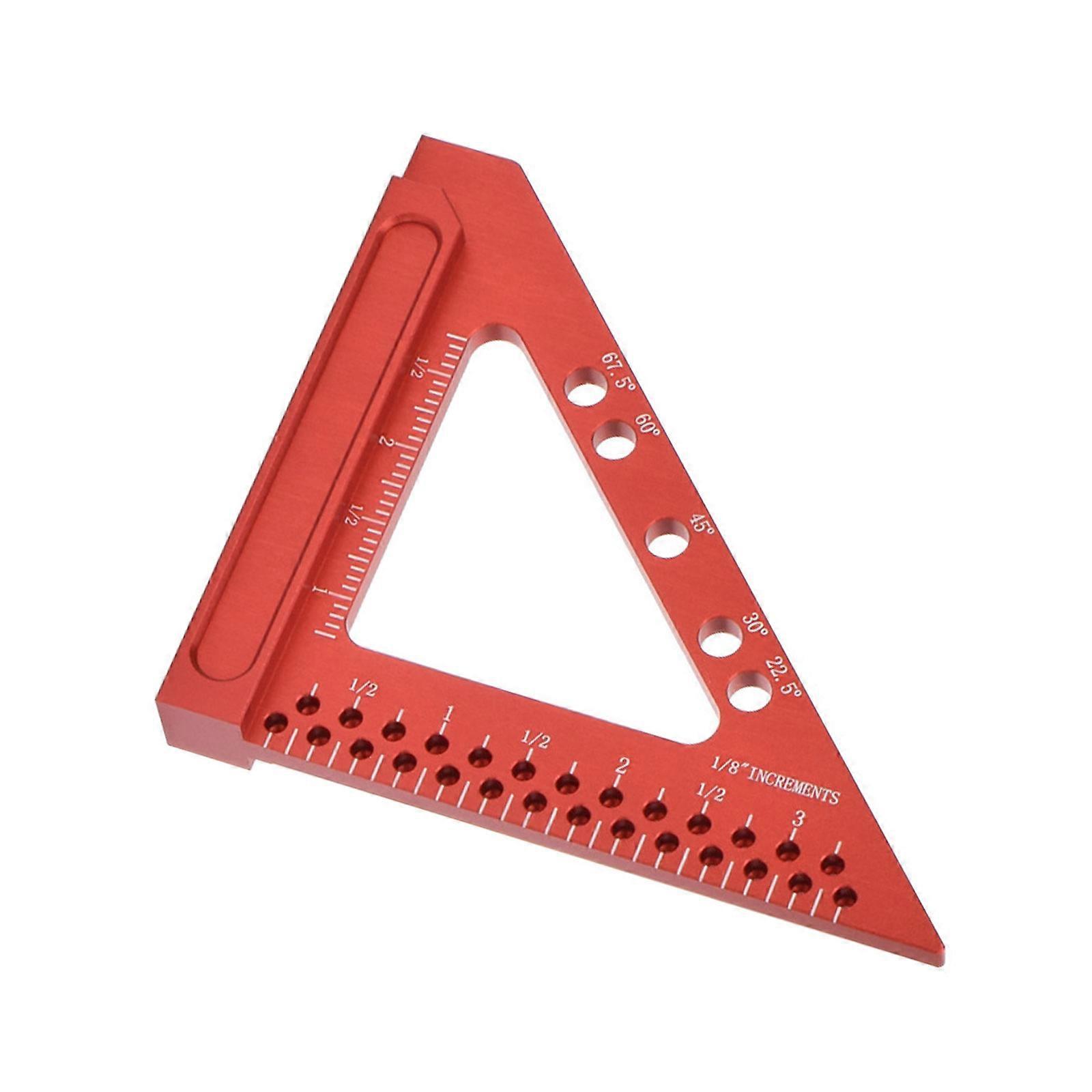 Woodworking Square Protractor 22.5/30/45/67.5 Degree Triangle Measuring Tool Measuring Ruler Multicolor