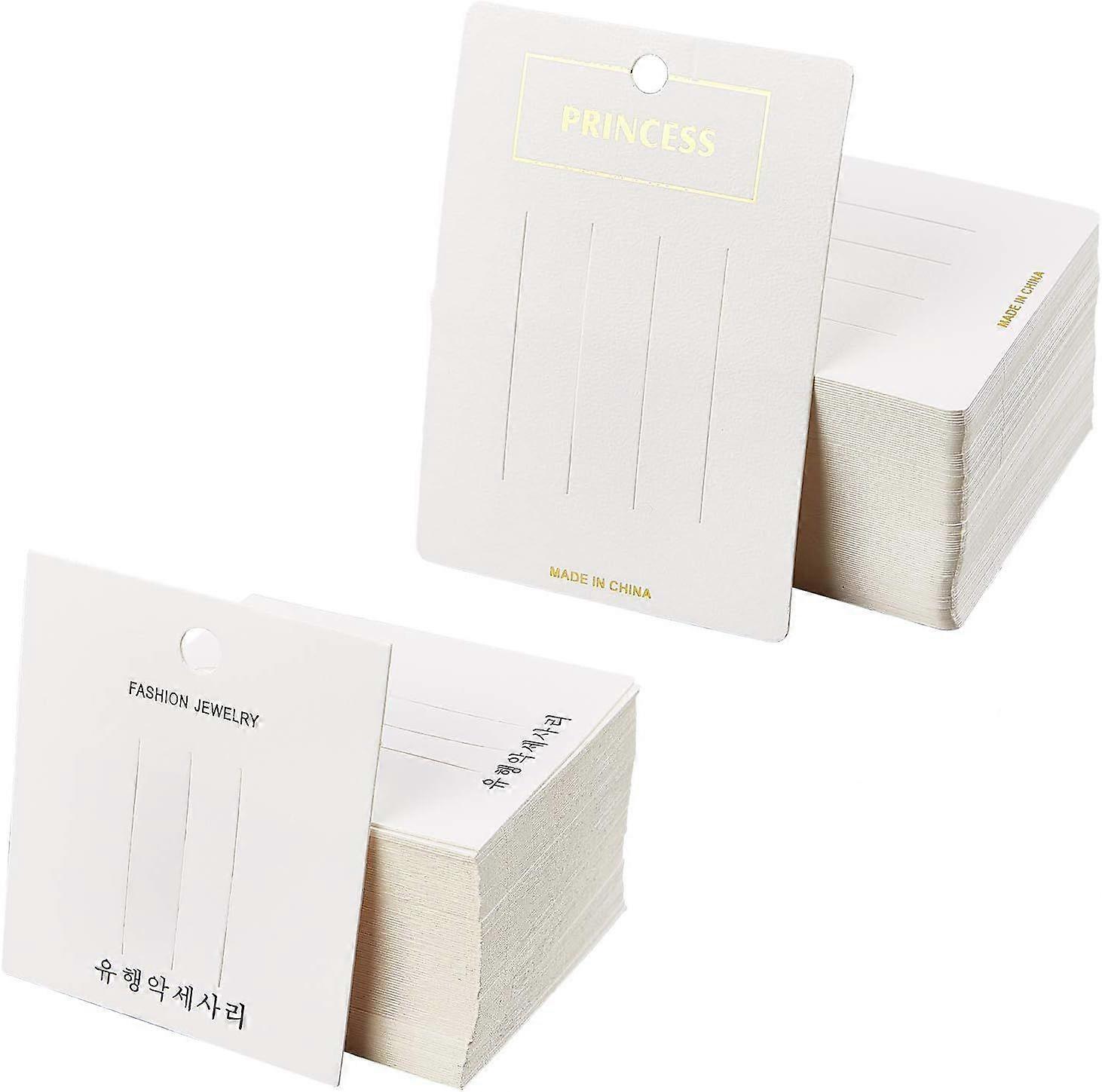 200pcs Hair Clip Display Cards White Color 2 Styles Rectangular Paper Cardboard for Clips Packing Displaying 2.76 x 3.13 in 2.95 x 4.13 in