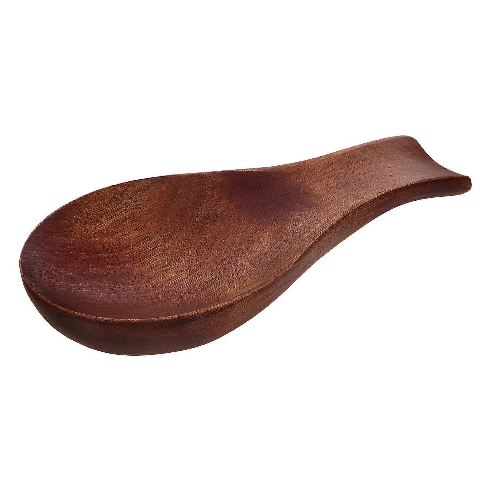 Solid Wood Spoon Holder for Kitchen Utensil Spoon Rest