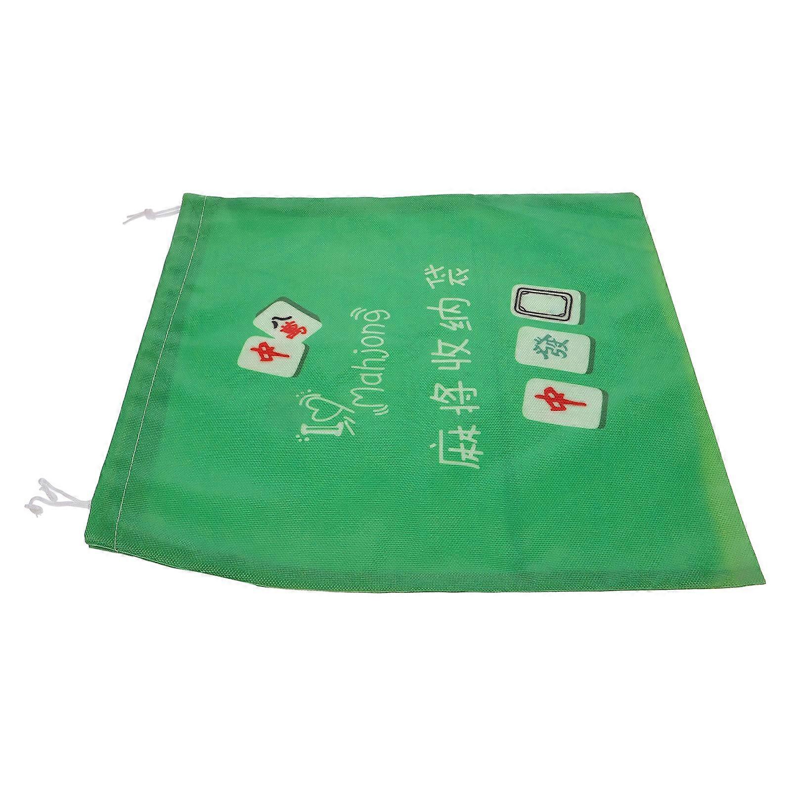 Mahjong Tiles Storage Bag Drawstring for Mahjong Organizing Green