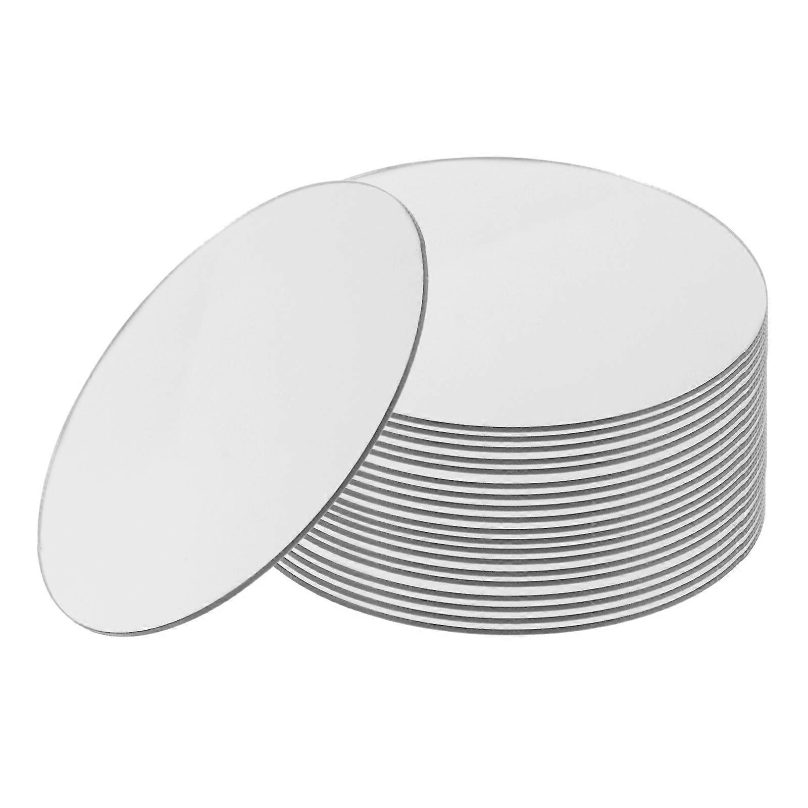 Silver Acrylic Small Round Mirror Self Adhesive for Decoration 20Pcs