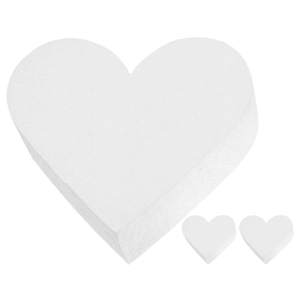 Heart Shaped Foam Cake Model for Practicing Decorating 3Pcs White Set