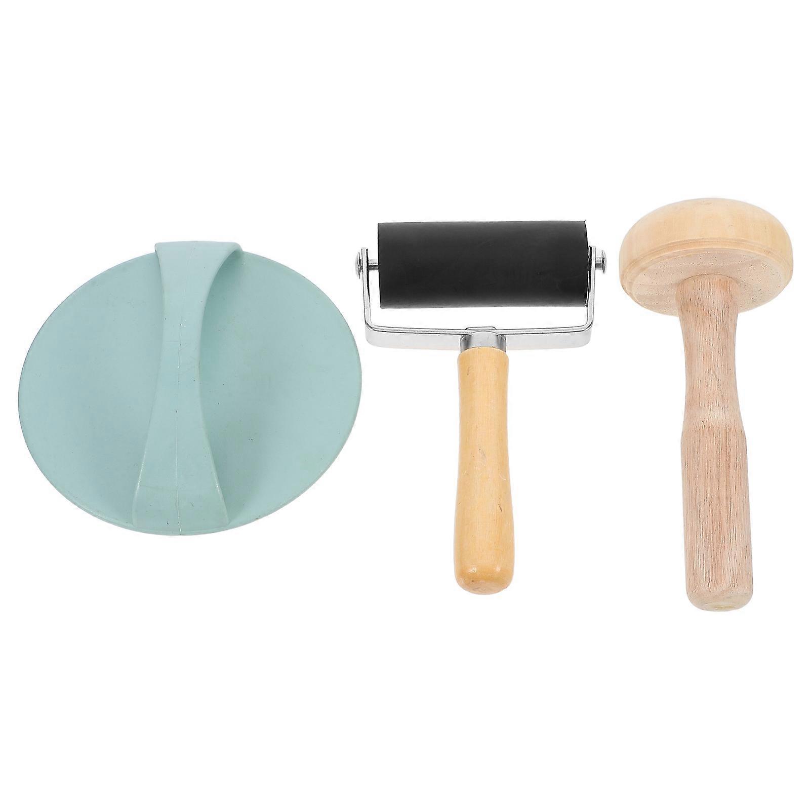Printmaking Tool Set for Block Printing with Plastic and Wood Roller 1Set