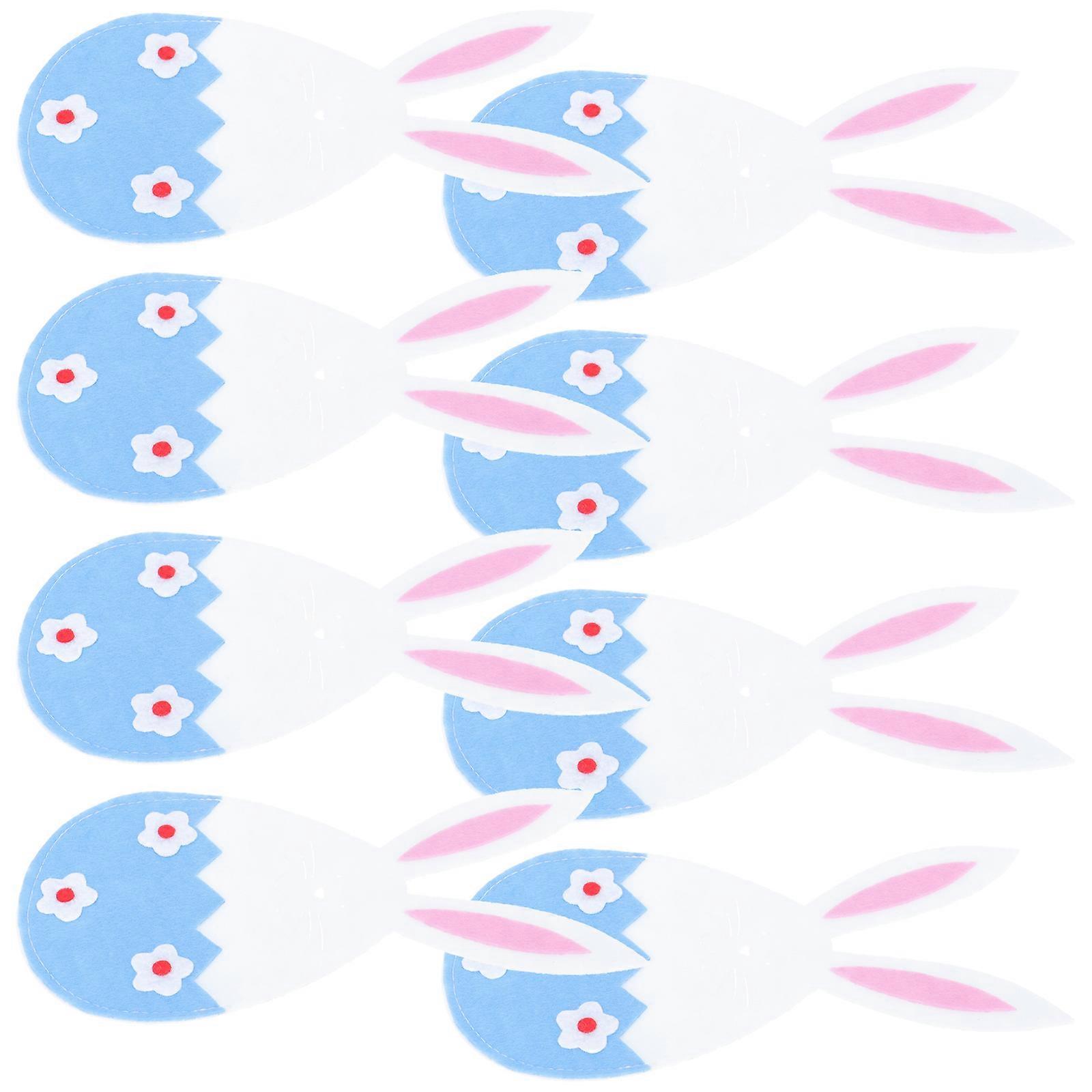 Easter Cutlery Holder Fork Cutter Bag for Storage Use 16Pcs Blue Tableware