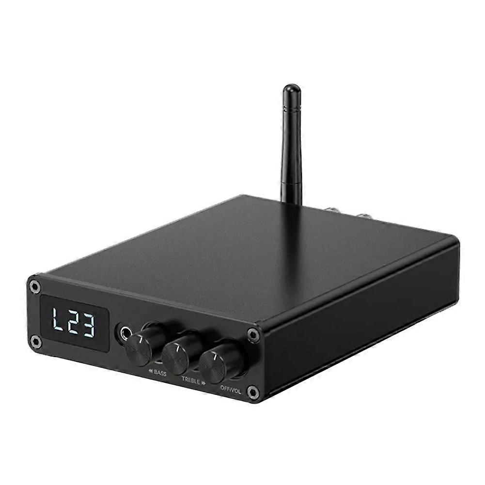 Bluetooth 5.3 TPA3116D2 Class D Power Amplifier 2.0 Audio Amplifier 2x100W 2 Microphone USB Input with Remote US PLUG