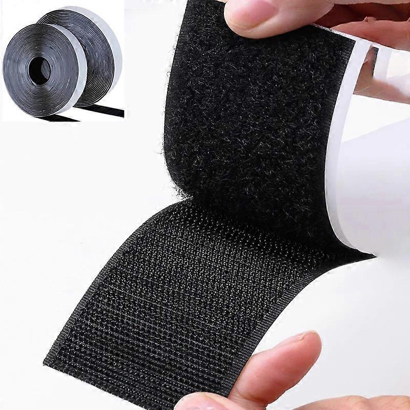1/5/10M Black&White Magic Sticker Self Adhesive Velcros Double Sided Strips with Sticker Pad Fluffy Hook and Loop Fastener Tapes