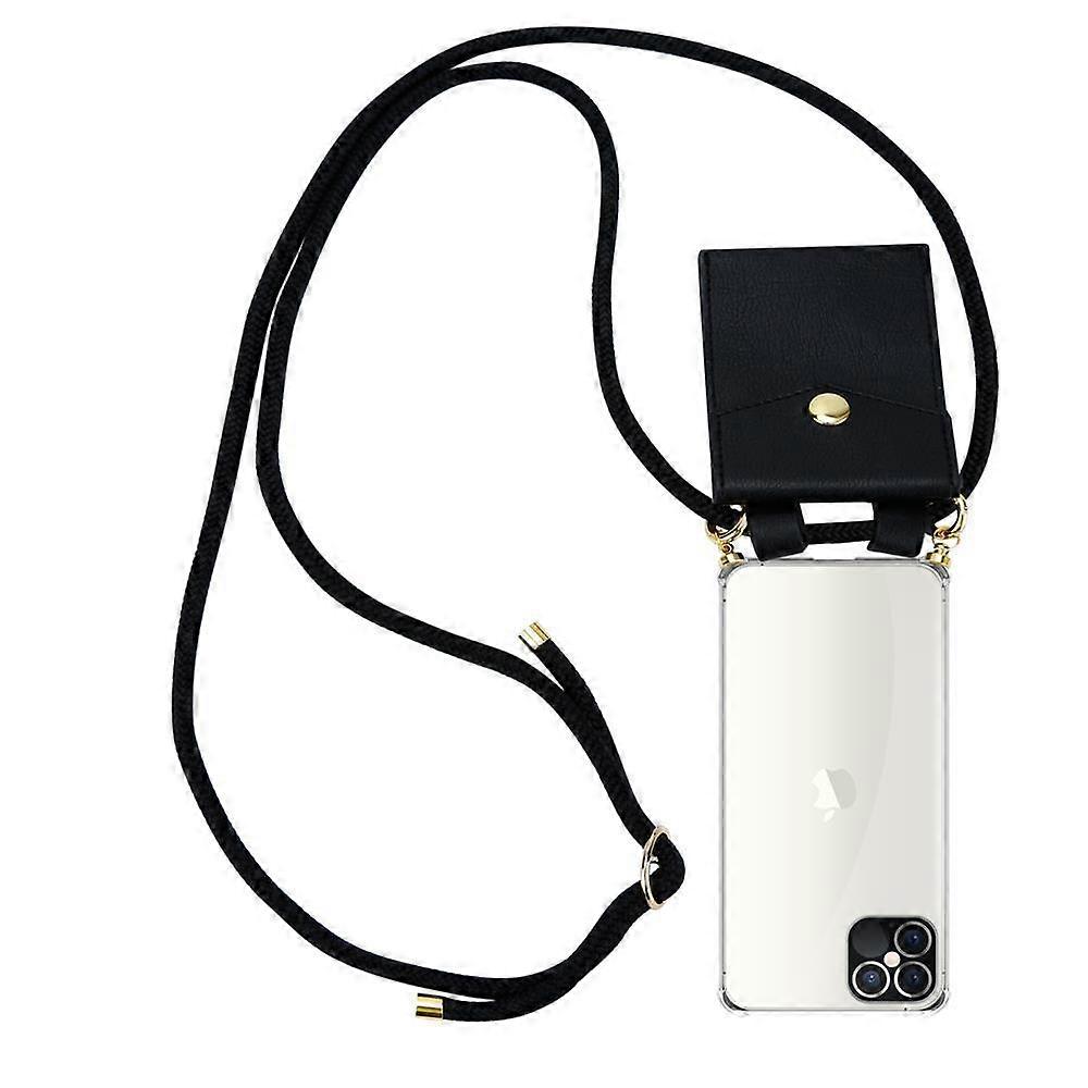 Mobile Phone Chain for iPhone 12 PRO MAX Silicone Protective Case - Cord with Golden Elements