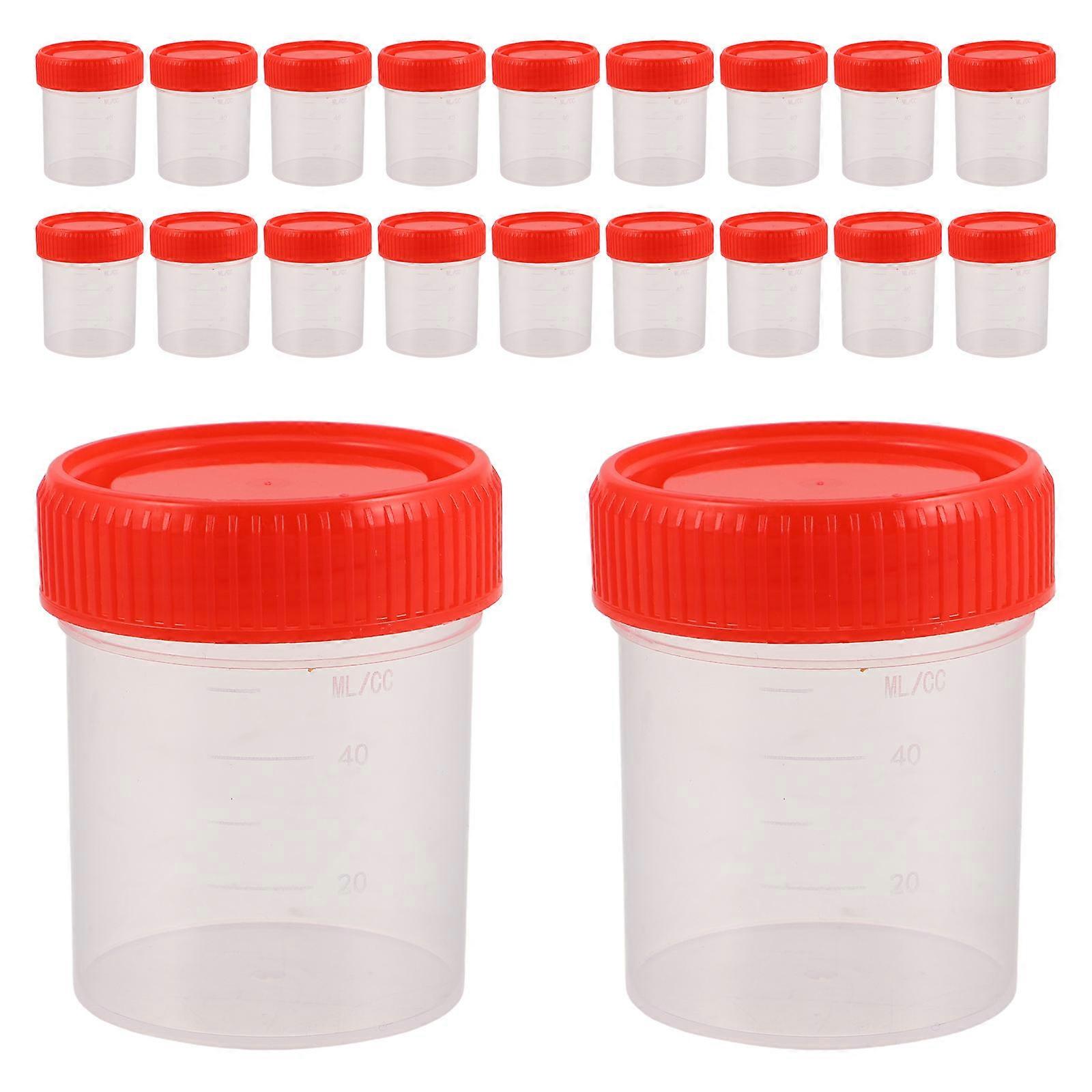 20pcs Urine Cups Pee Cups With Lids For Lab Testing For Men Women Kids Plastic Graduated Sample Containers For Pee  Cups