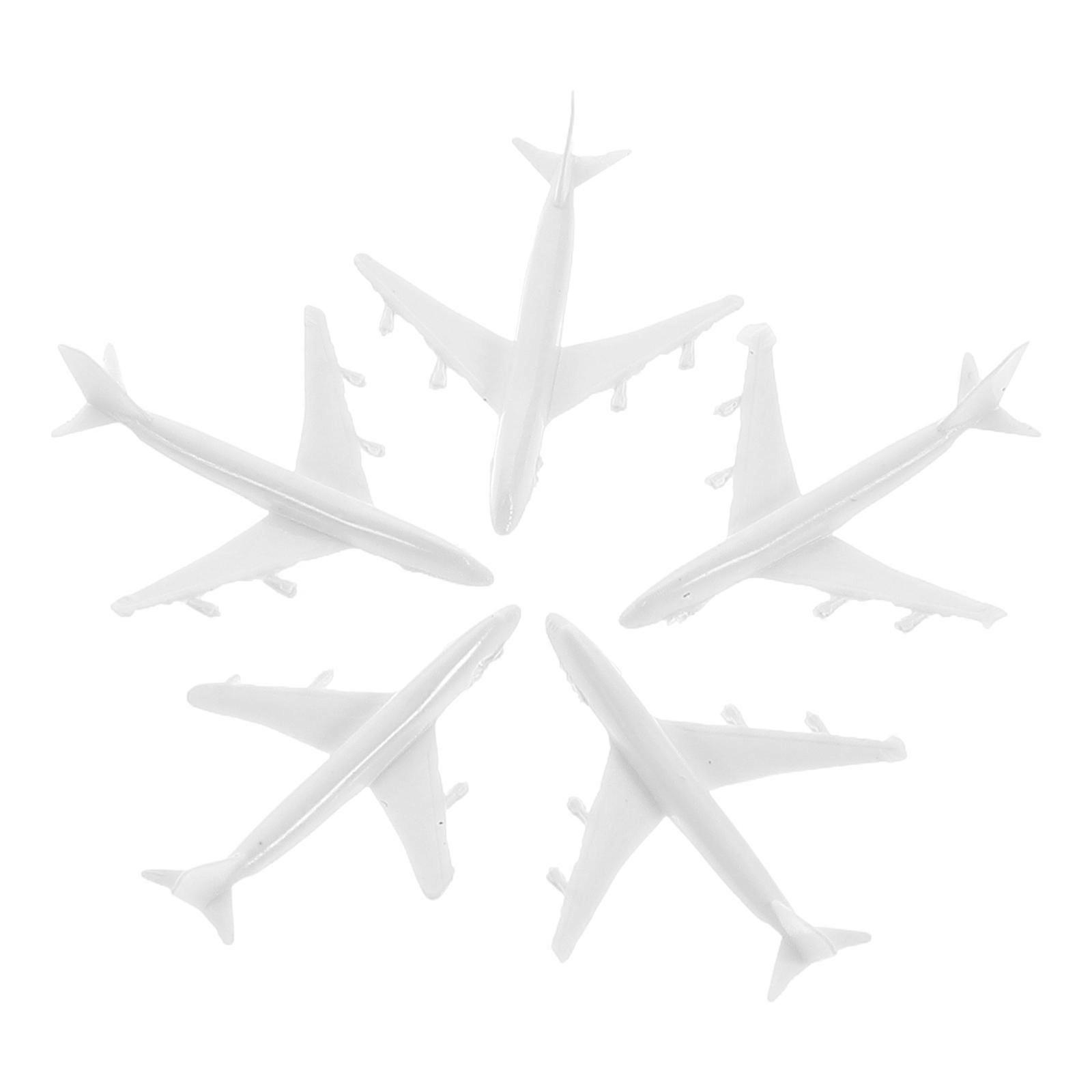 Airplane Facility Plastic Models Miniature Plane Ornament for 5Pcs