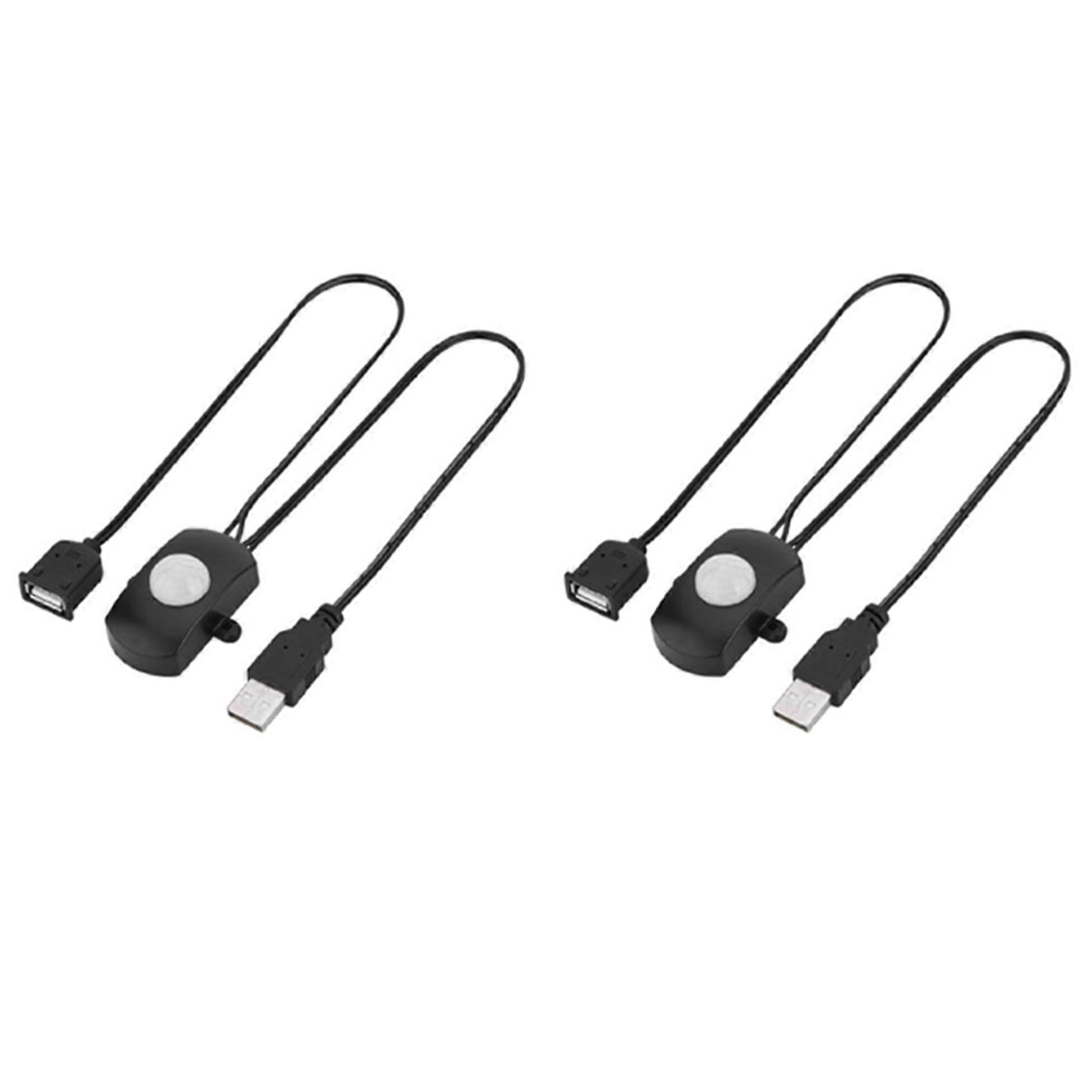 2X 5A DC5-24V Mini USB PIR Infrared Motion Sensor Detector Automatic Switch for LED Light Strip (Black)