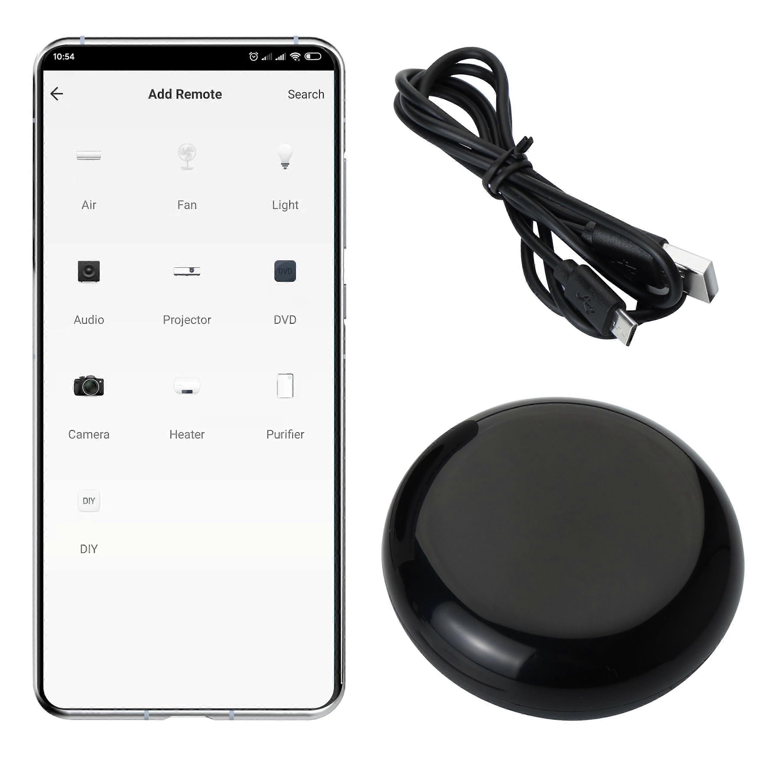 Smart IR Remote Controller with 360° IR Coverage, WiFi Control for TV AC Fan, Alexa Google Compatible