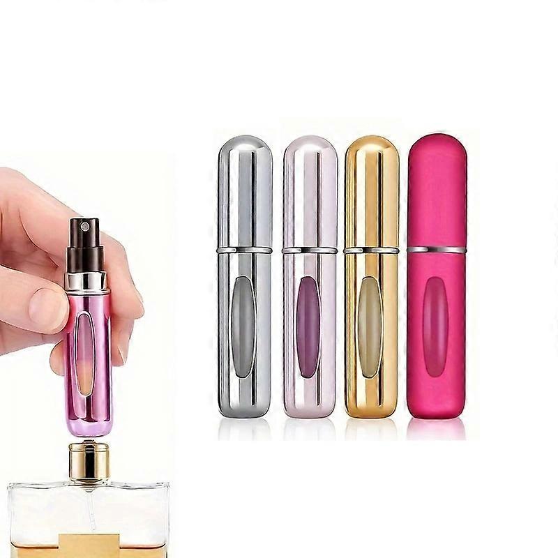 4 ��װ 5ml Perfume Atomizer Portable Liquid Container for Cosmetics Traveling Mini Aluminum Spray Empty Refillable Bottle