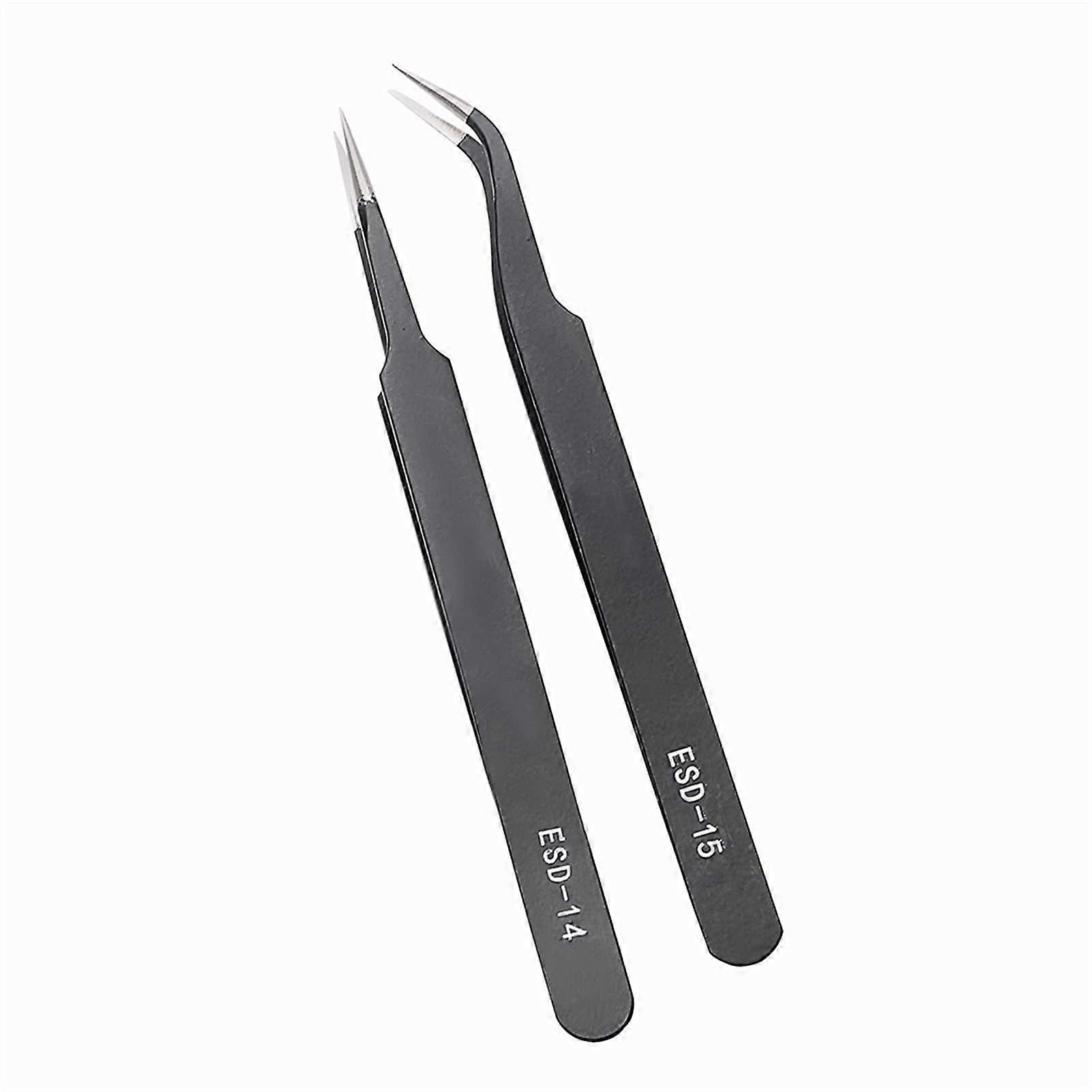 Precision Tweezers Set 6Pcs Anti Static ESD Fine Tip for Electronics Jewelry Watch