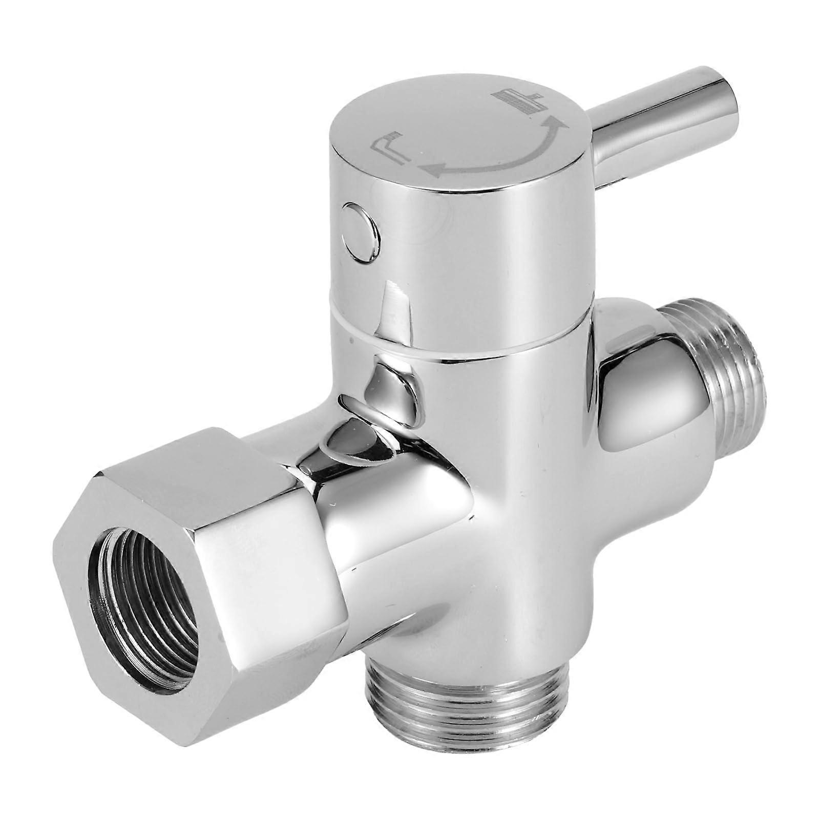 3 Way Shower Diverter Valve Chrome, Universal Bathroom Water Control for Handheld and Fixed Head