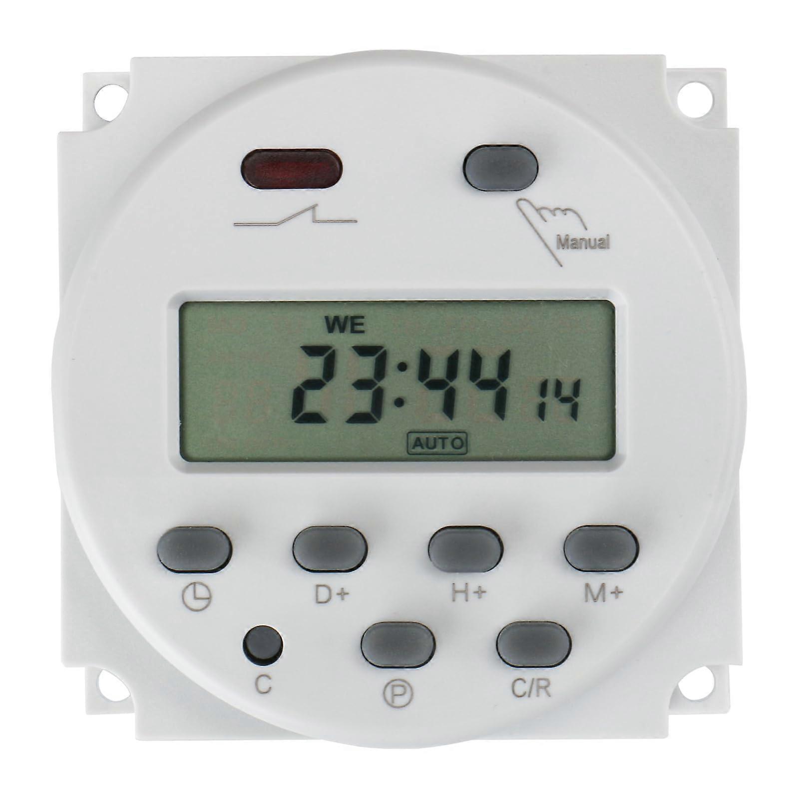 220V Digital Programmable Timer Switch 16A LCD Display 28 Program with Battery Backup