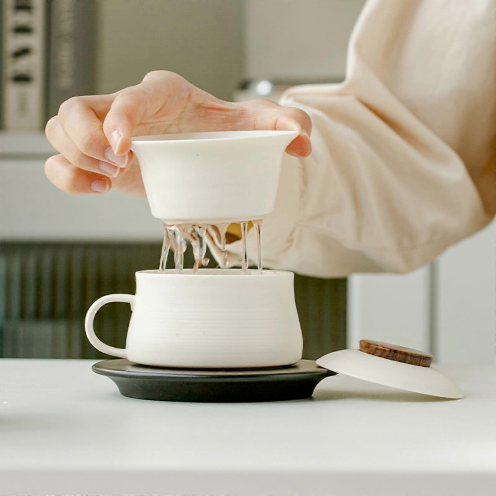 Handmade Ceramic Tea Set with 175ml HeatResistant Infuser and Elegant Durable Teacups