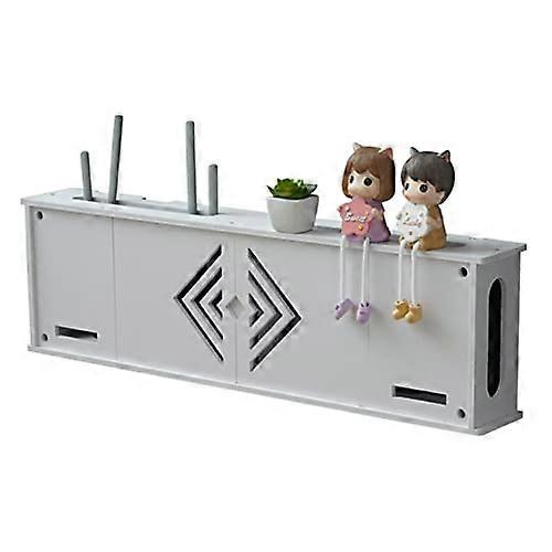 Wall Mounted Router Shelf with Ventilation, SpaceSaving Floating Media Shelf for WiFi and Cable Box