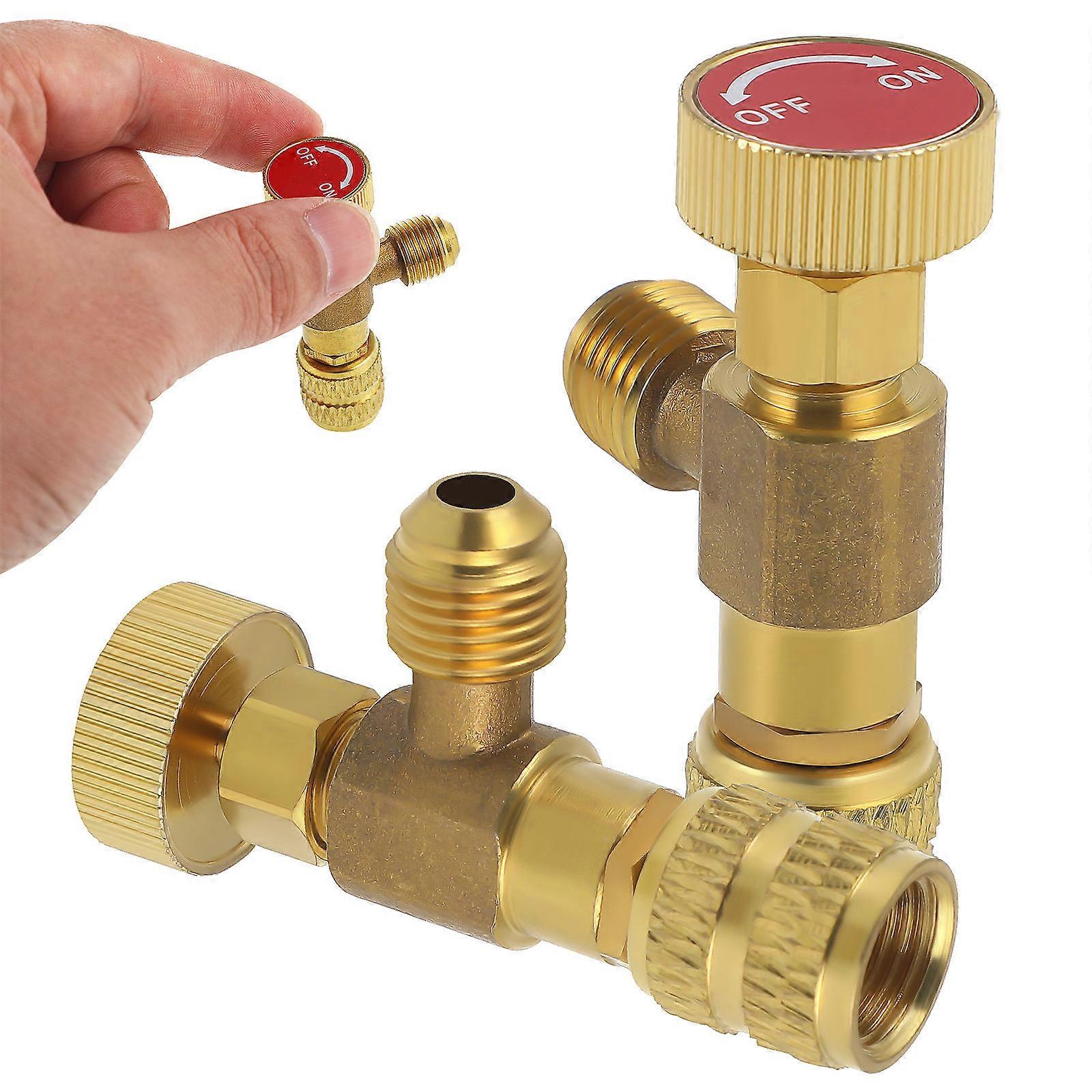 Refrigerant Valve Brass Air Conditioner Tool for Charging 6Pcs
