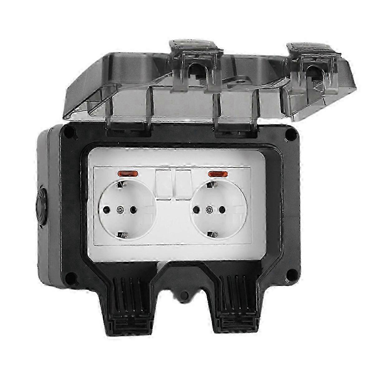 2025 Waterproof Socket Outdoor Wall Power Socket IP66 Waterproof EU Plug