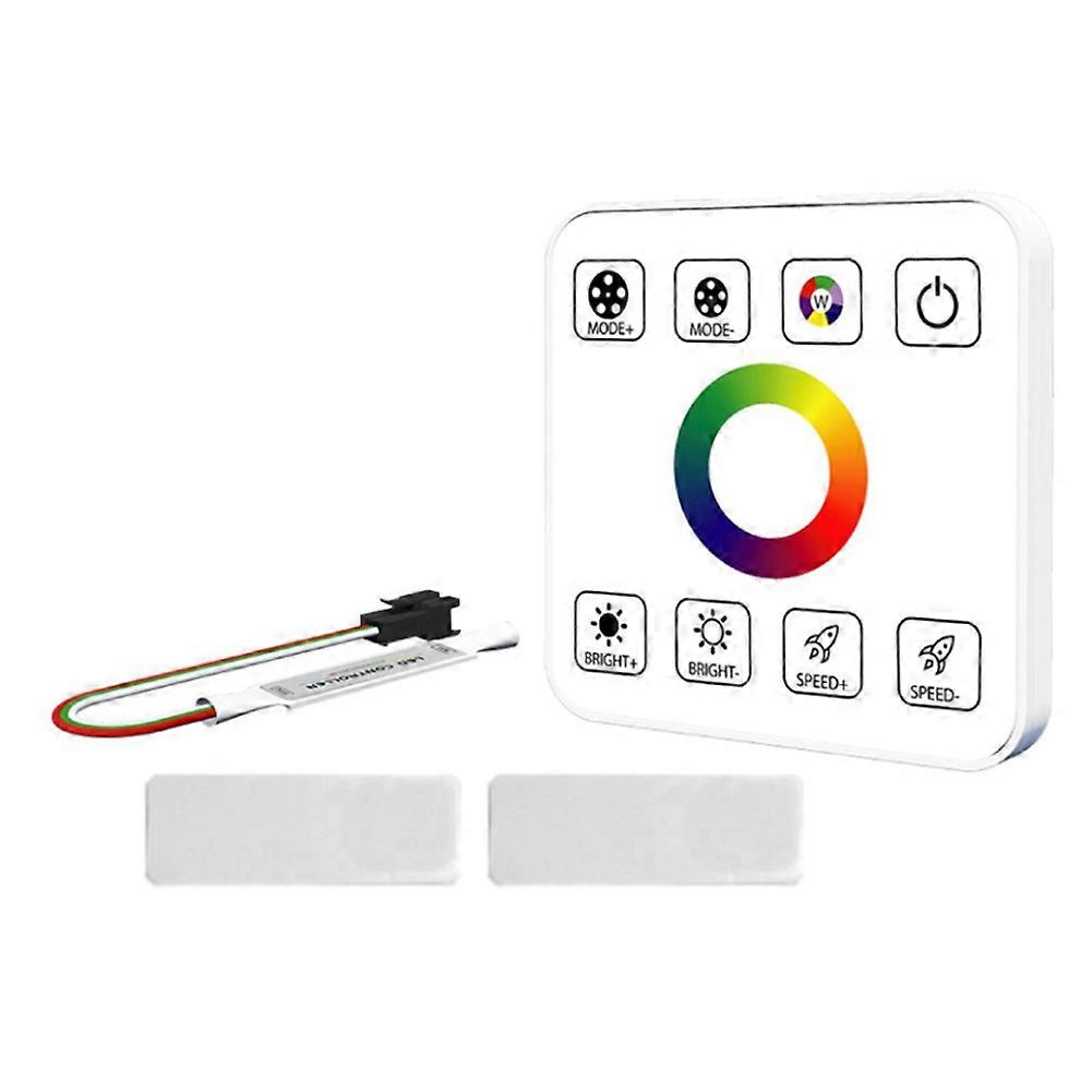 LED Strip Light Controller with 8Key Touch Panel RF Wireless Controller Reflux Pixel Control for Horse Race Tape Lamps,A