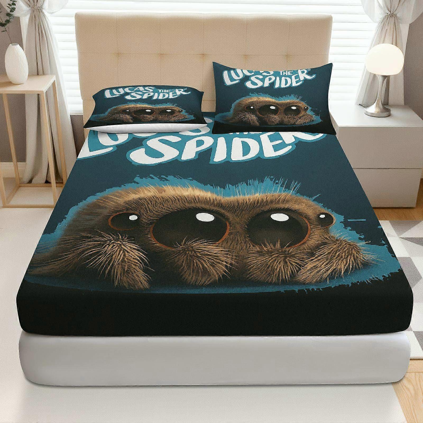 3pcs Cute Spider Fitted Sheet Set  Coreless Holiday Theme