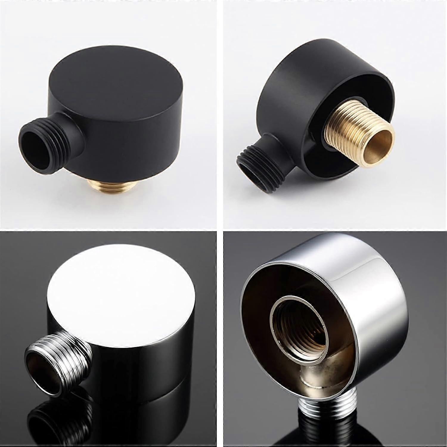 Adjustable Wall Mounted Shower Head Holder, Durable Brass Bracket Black and Chrome for Bathroom