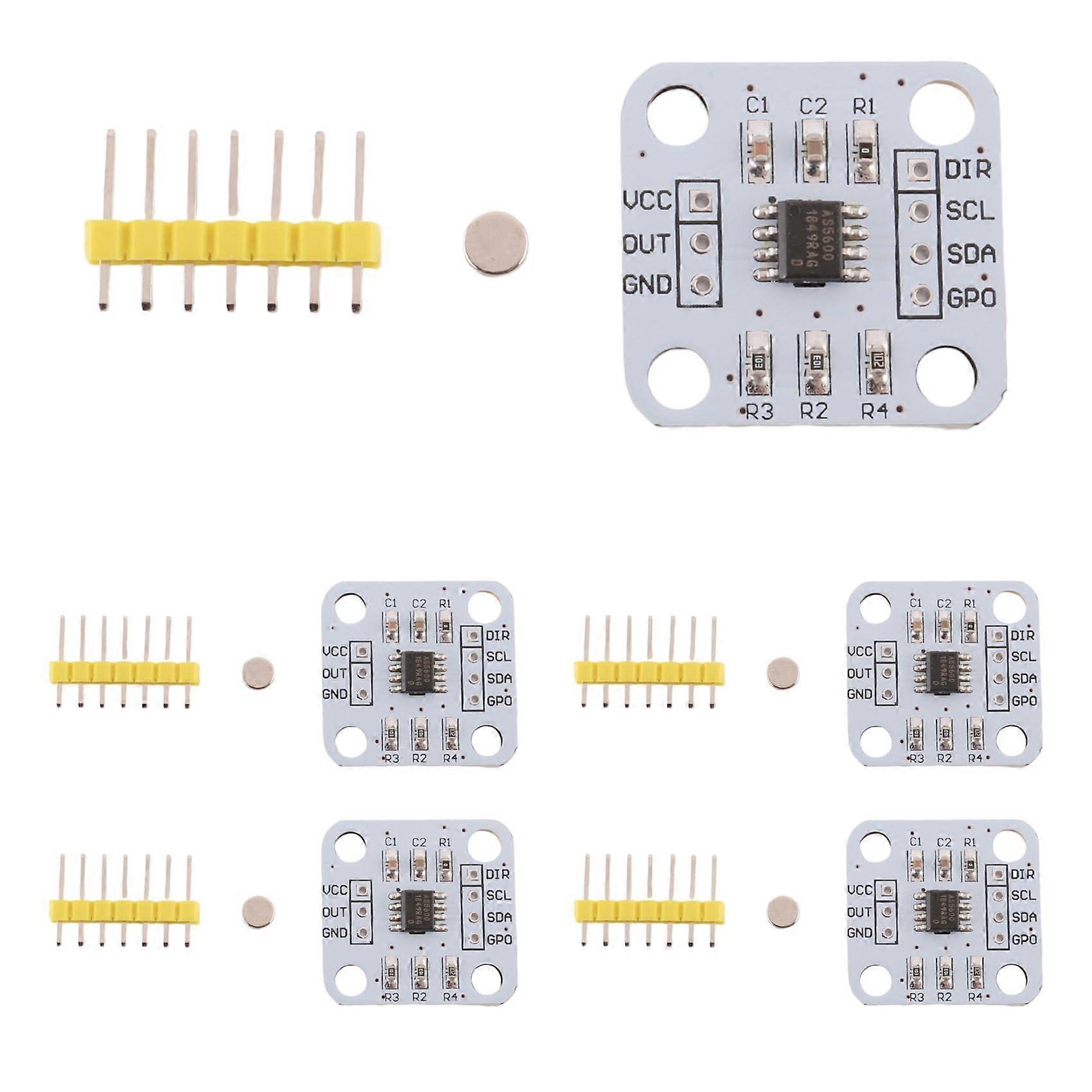 5Pcs AS5600 Magnetic Encoder Angle Sensor Module 12Bit  Precision Magnetic Angle Detection