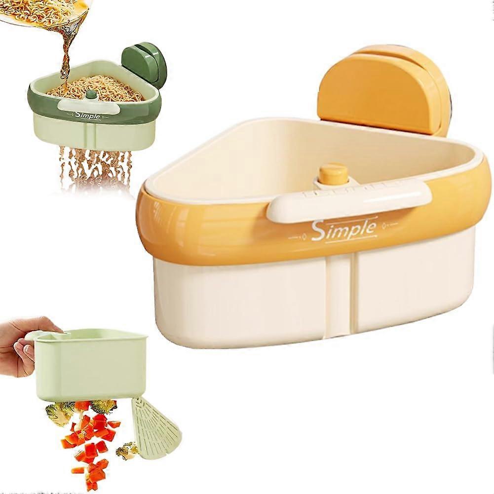 Upgraded SelfCleaning Sink Strainer Basket with Strong Suction and Adjustable Angle, Yellow Ref:4507