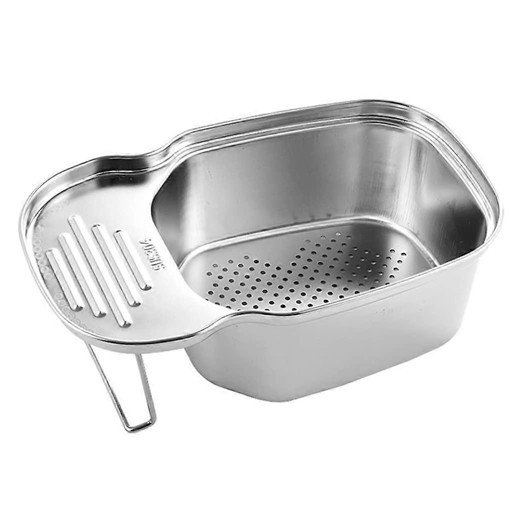 Kitchen Sink Strainer 304 Stainless Steel Basket with Hook Design Rustproof Large Capacity