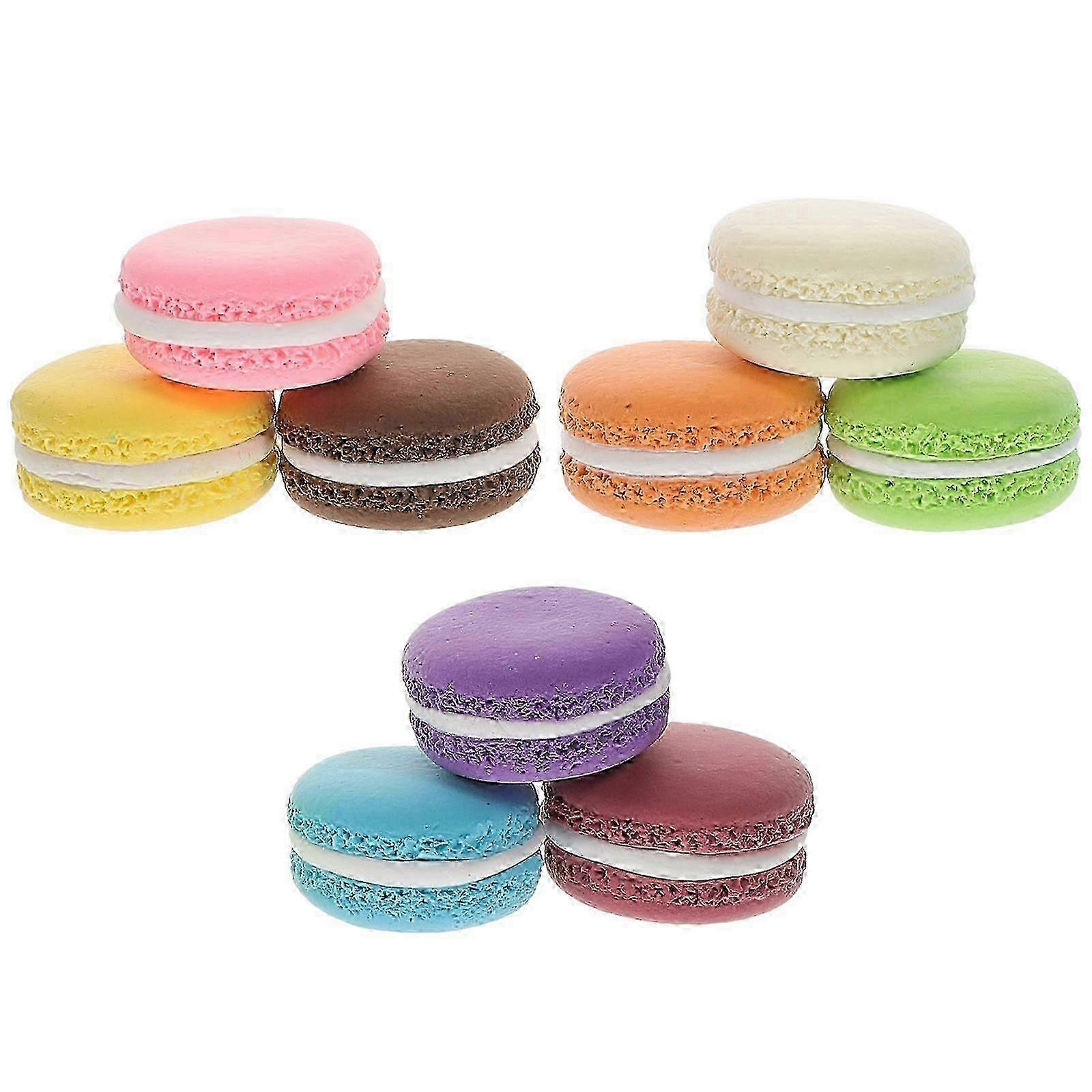 9pcs Simulated Macaron Cake Model Realistic Dessert Prop Party Countertop Macaron Model
