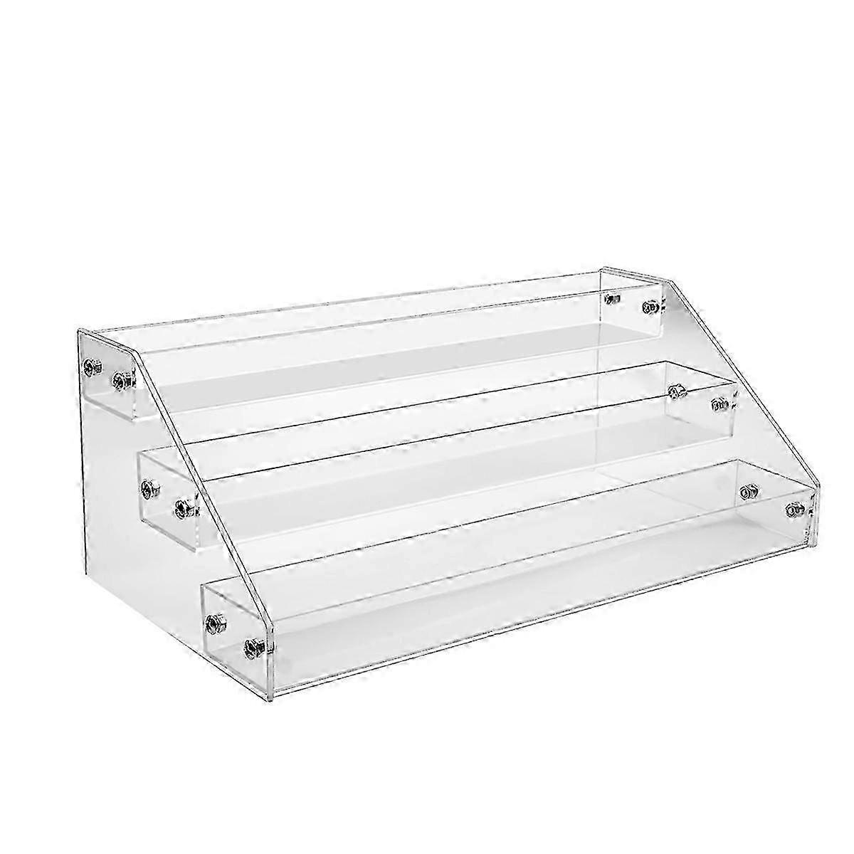 3 Tier Clear Acrylic CD Holder Cascading CD Storage Rack