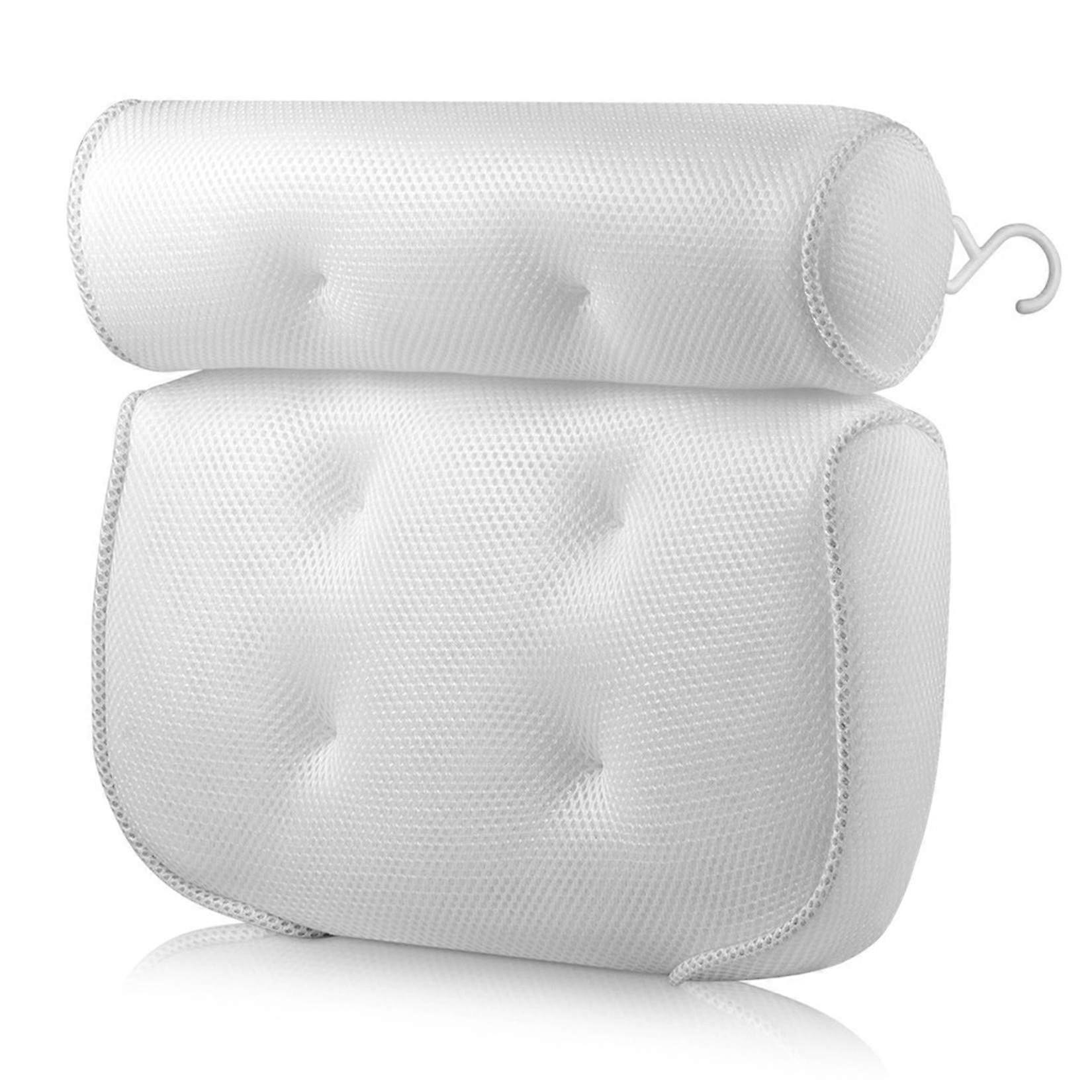 Bath Pillow with 6 NonSlip Suction Cups, Extra Thick Headrest for Neck Shoulder Back Support