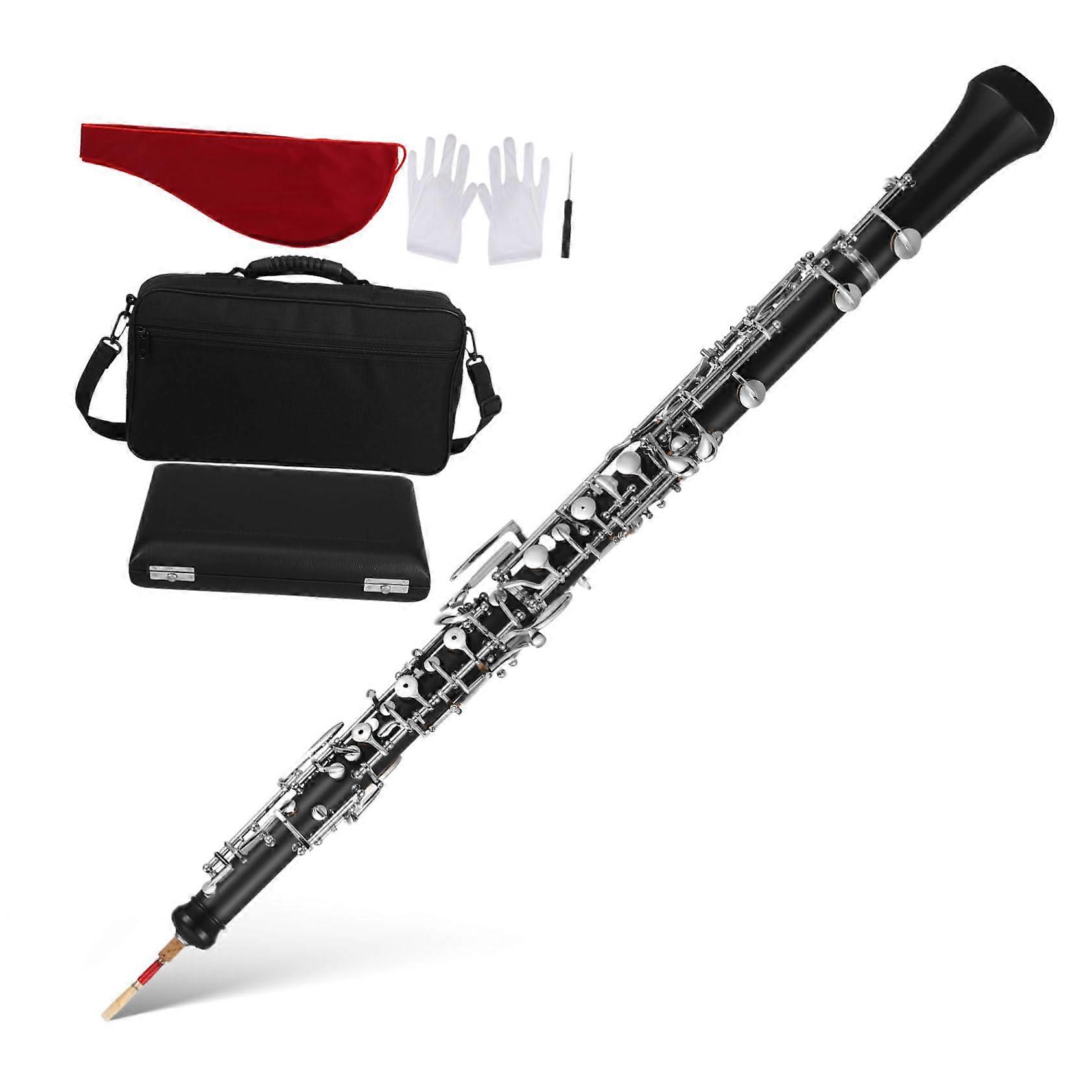 Professional C Key Oboe Semi Automatic Composite Wood with Accessories for Orchestra Performance