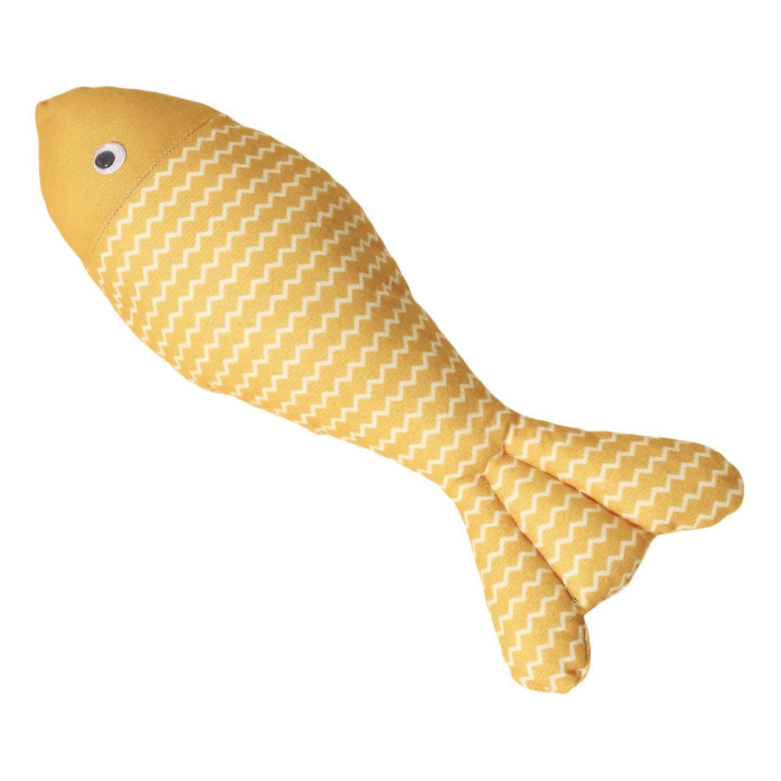 Cat Chew Toy Plush Fish with Teeth Grinding Support, Interactive Play for Indoor Cats